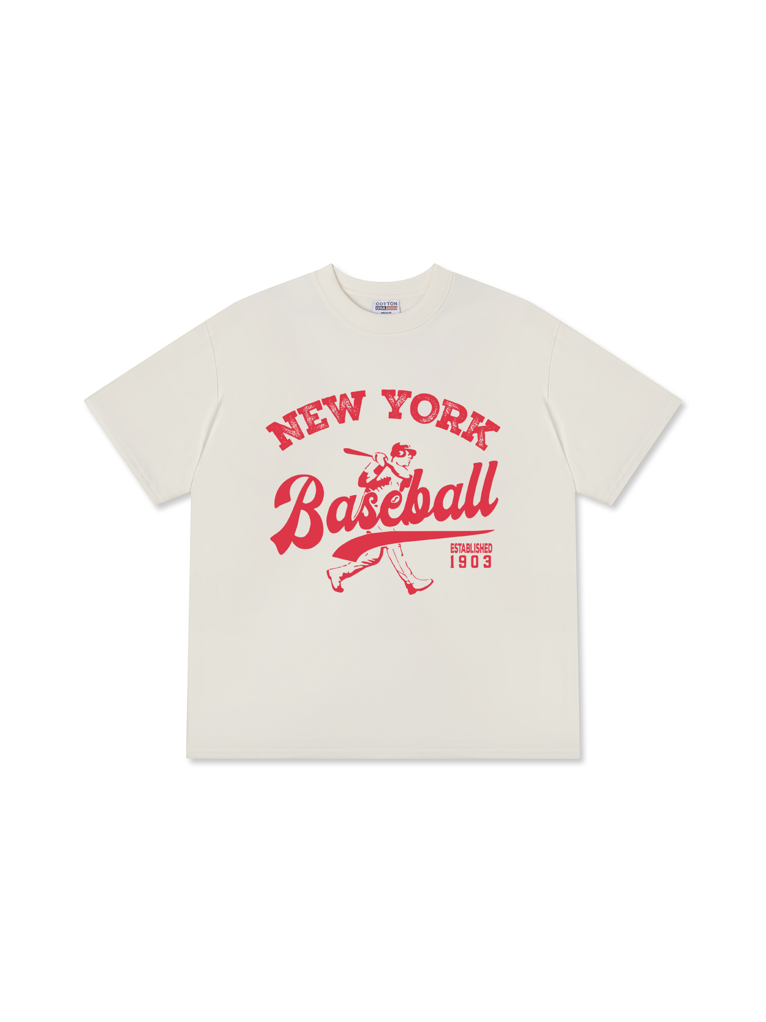 Áo Thun Relaxed Fit New York Baseball Pink