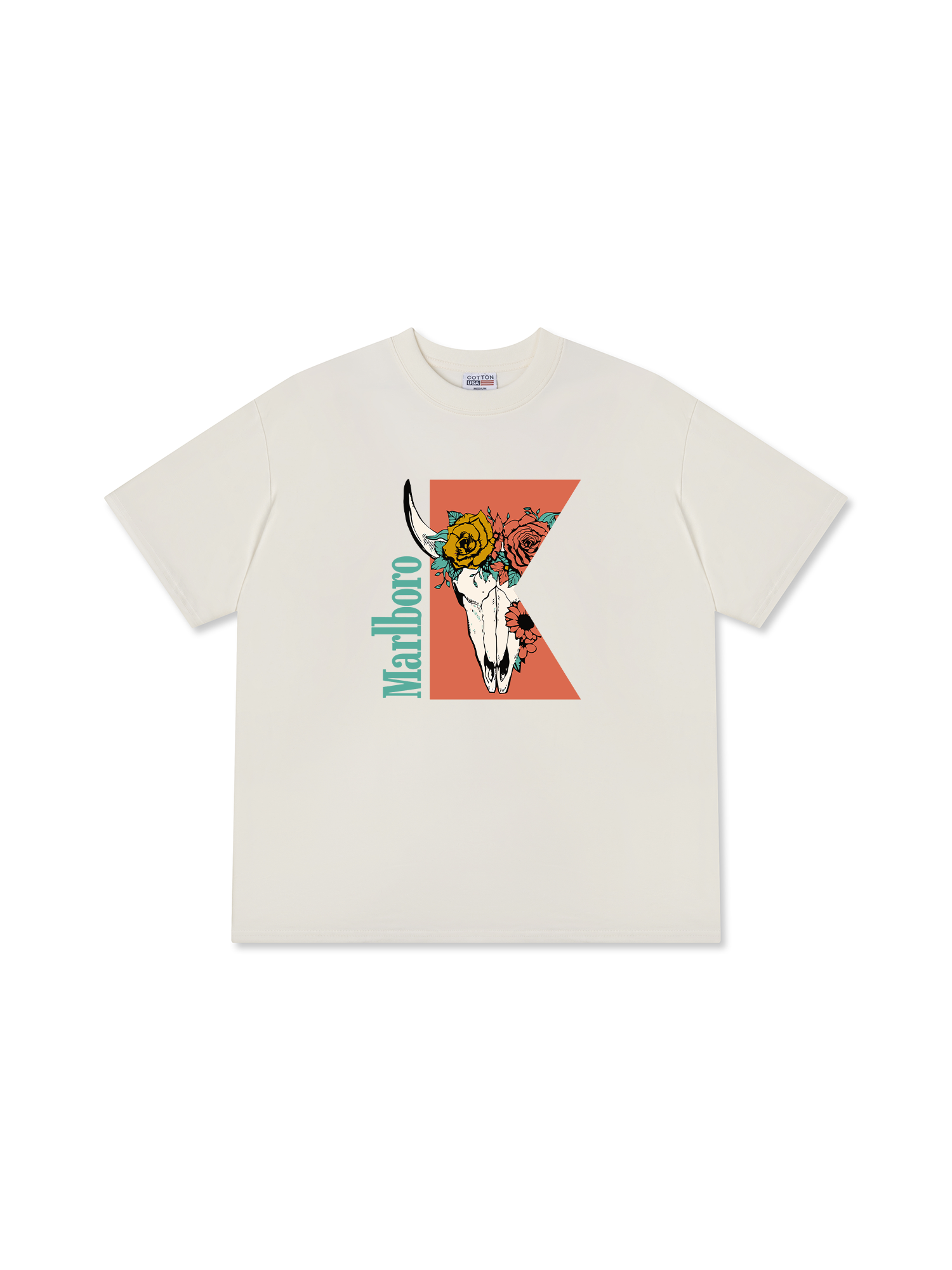 Áo Thun Relaxed Fit Marlboro Rose Skull