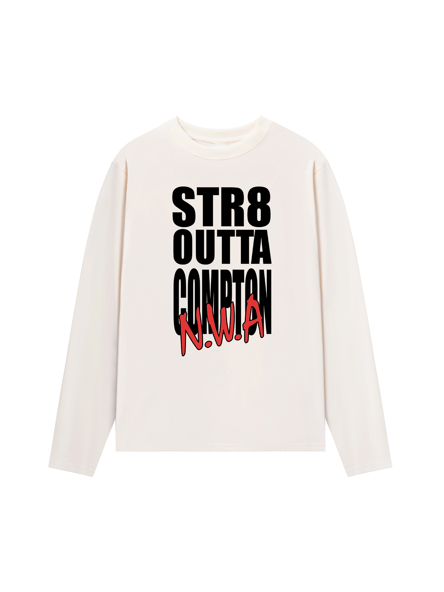 Áo Thun Dài Tay Rapper NWA Straight Outta Compton Typo