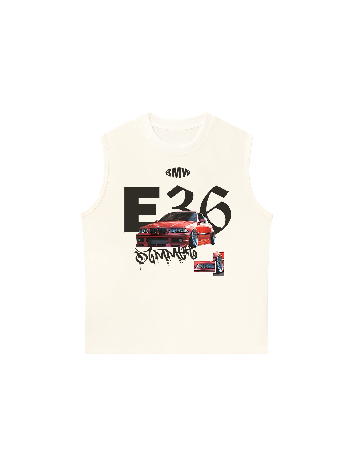 Áo Ba Lỗ Relaxed Fit BMW E36 Crimson