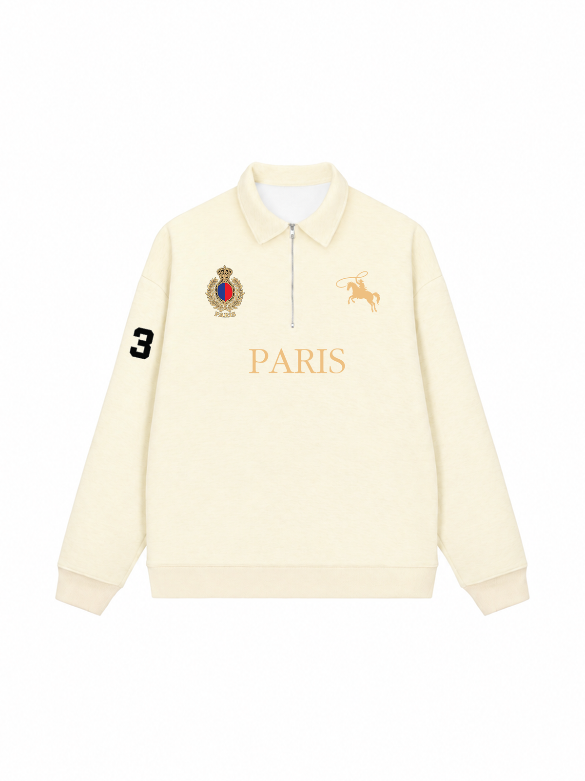 Áo Sweater Polo Nỉ Hai Da  Vintage Paris