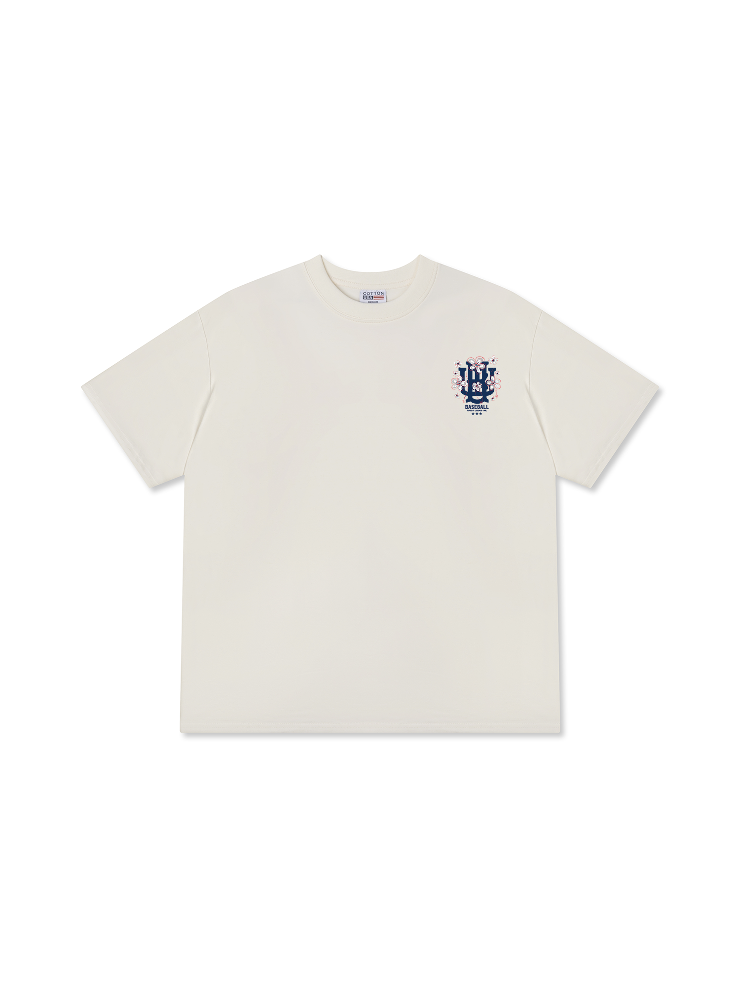 Áo Thun Relaxed Fit Master Baseball Blue White Flower