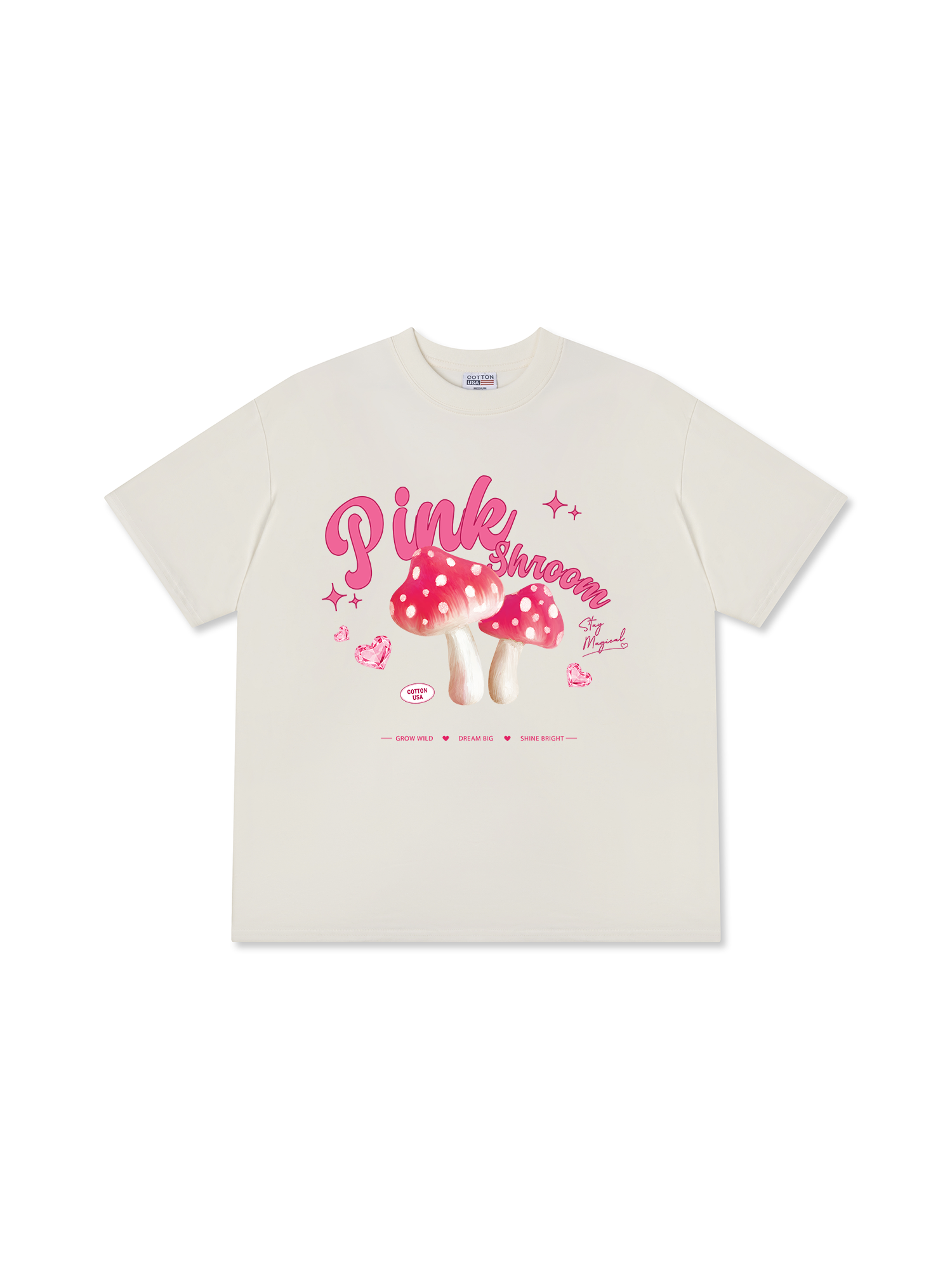 Áo Thun Relaxed Fit Tropical Pink Shrooms