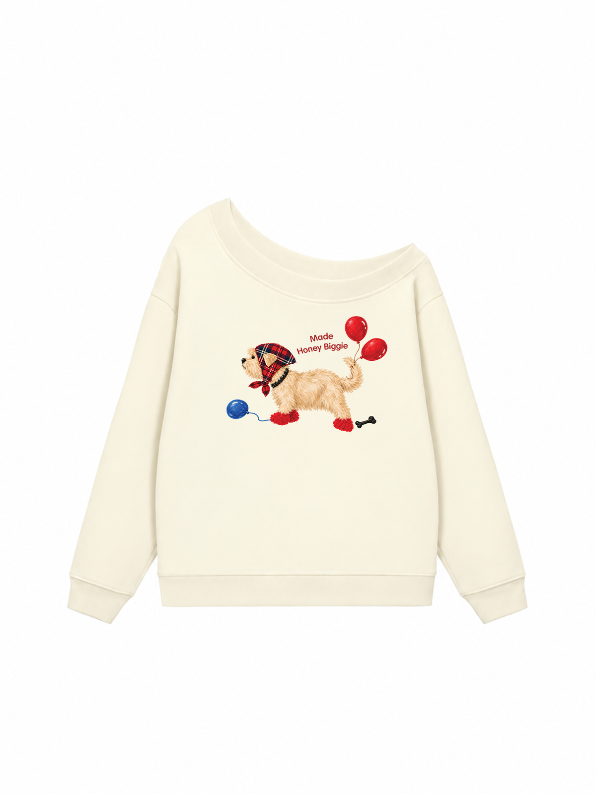 Áo Sweater Lệch Vai Nỉ Hai Da Made Honey Biggie