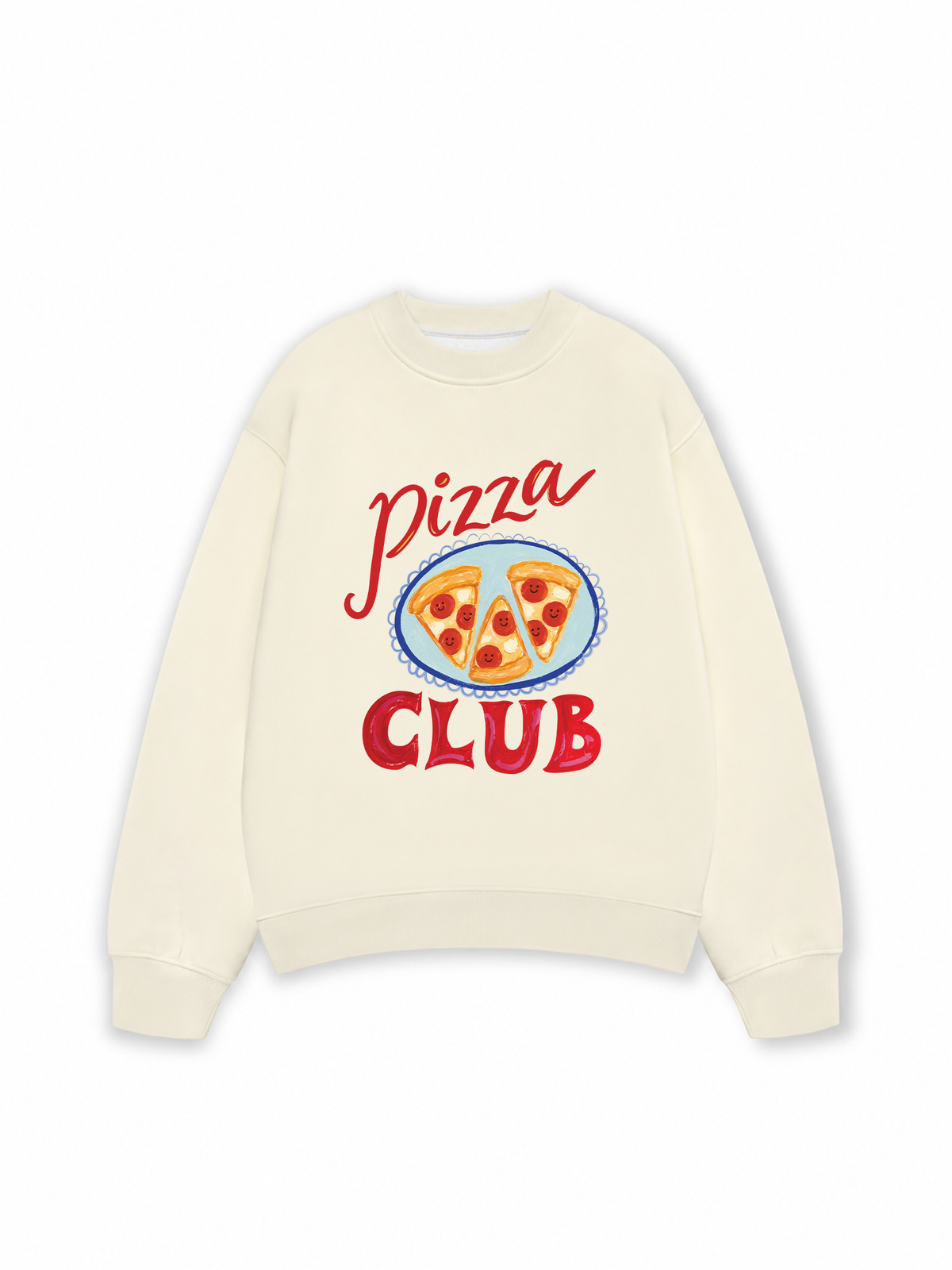 Áo Sweater Nỉ Hai Da Yummy Mood Pizza Girl Club