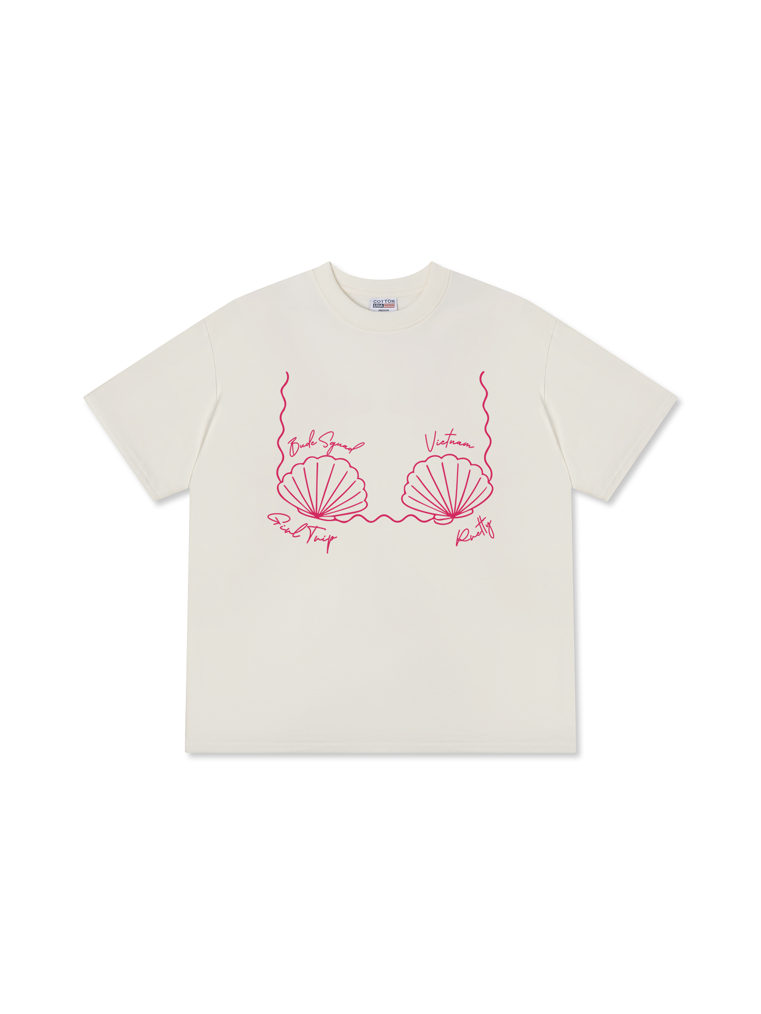 Áo Thun Relaxed Fit Tropical Pink Shell Muse