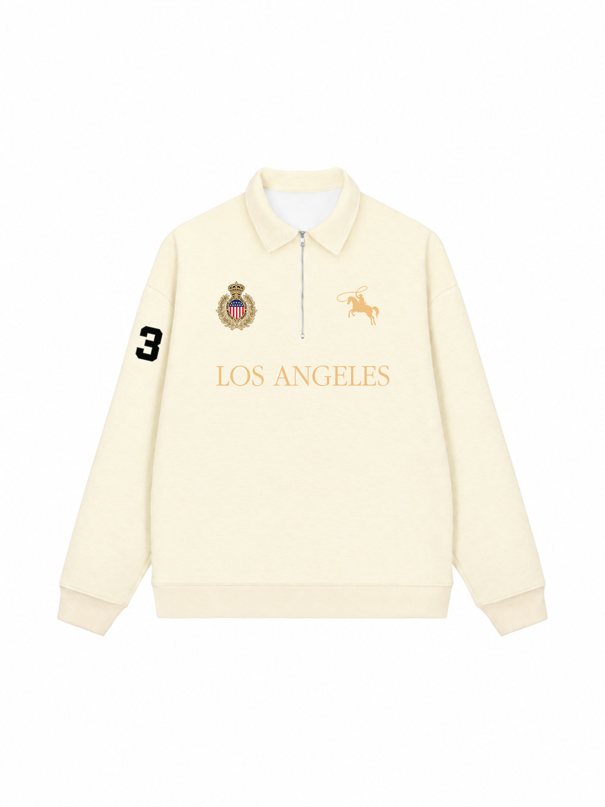 Áo Sweater Polo Nỉ Hai Da  Vintage Los Angeles