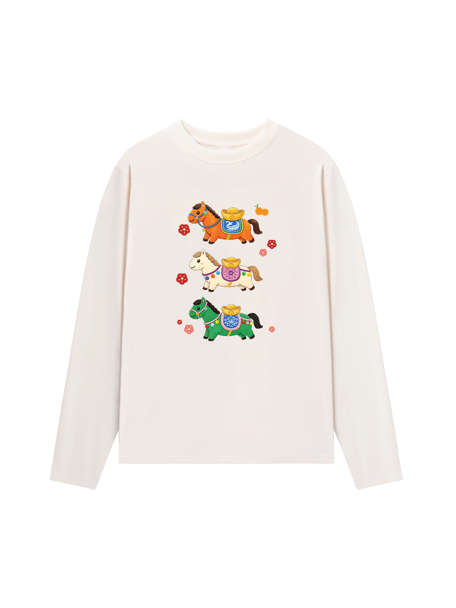 Áo Thun Dài Tay Tết Bính Ngọ 3 Chú Ngựa