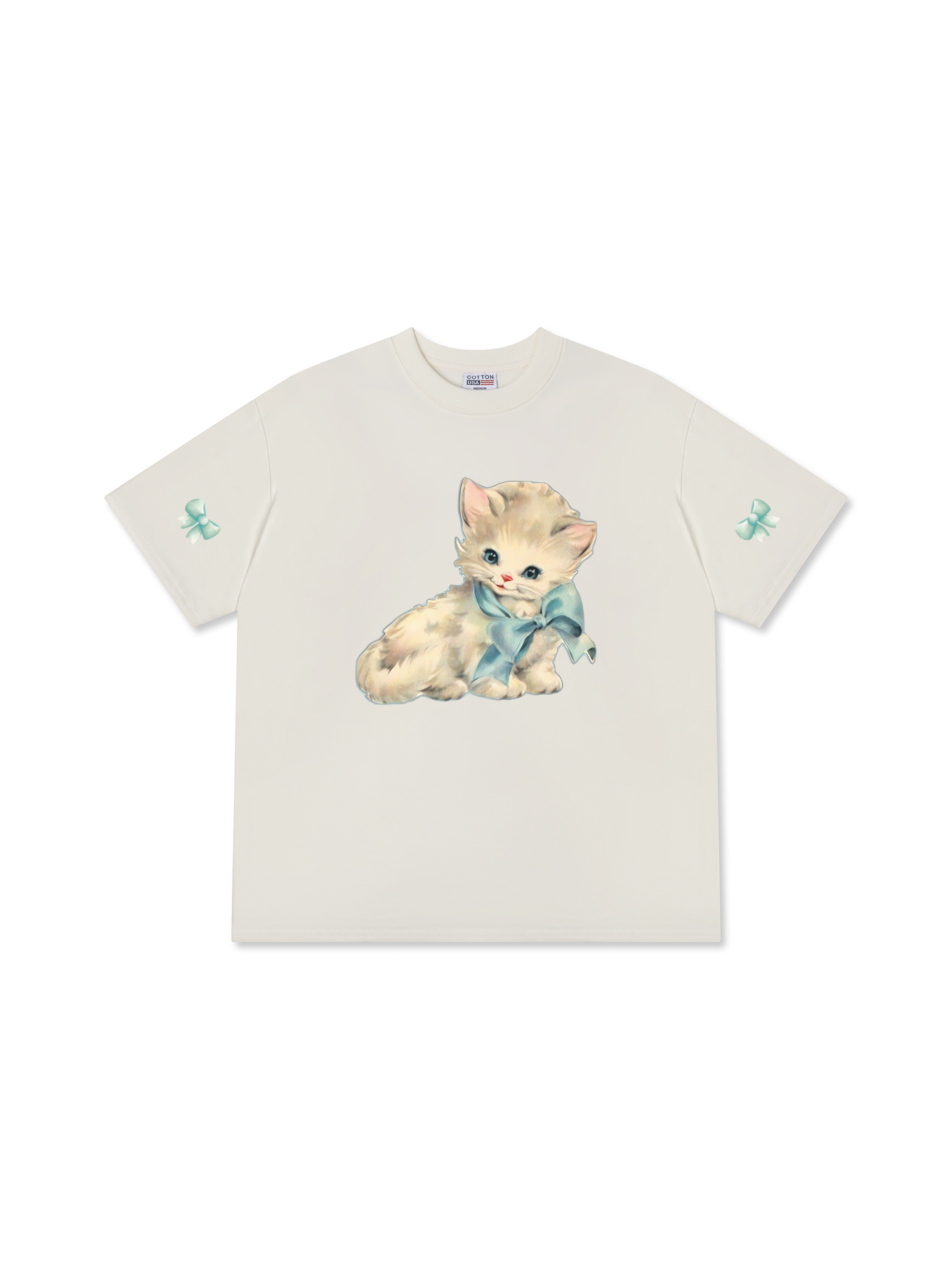 Áo Thun Relaxed Fit Soft Paw Blue Bow