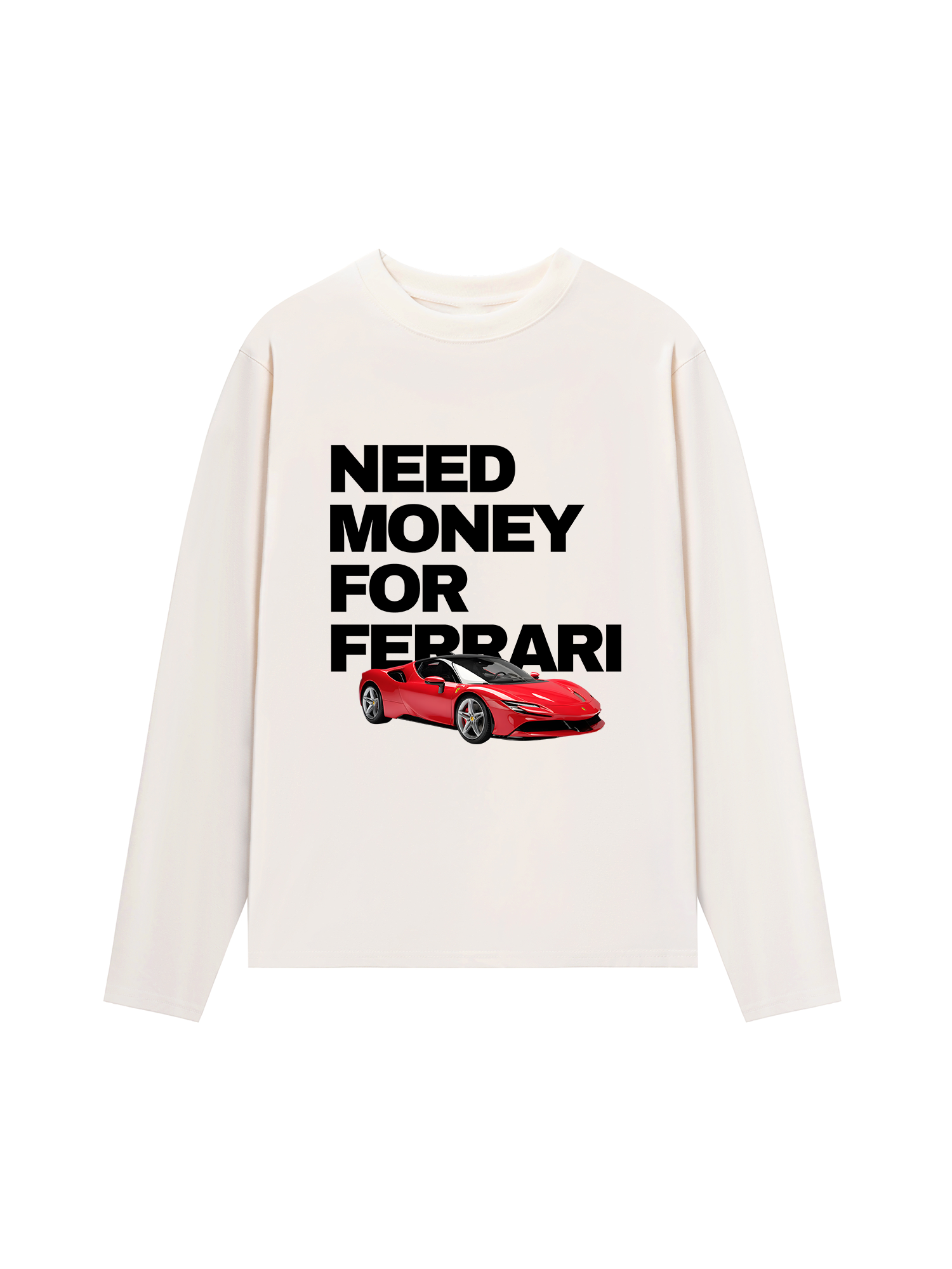 Áo Thun Dài Tay Ferrari Need Money For Classic