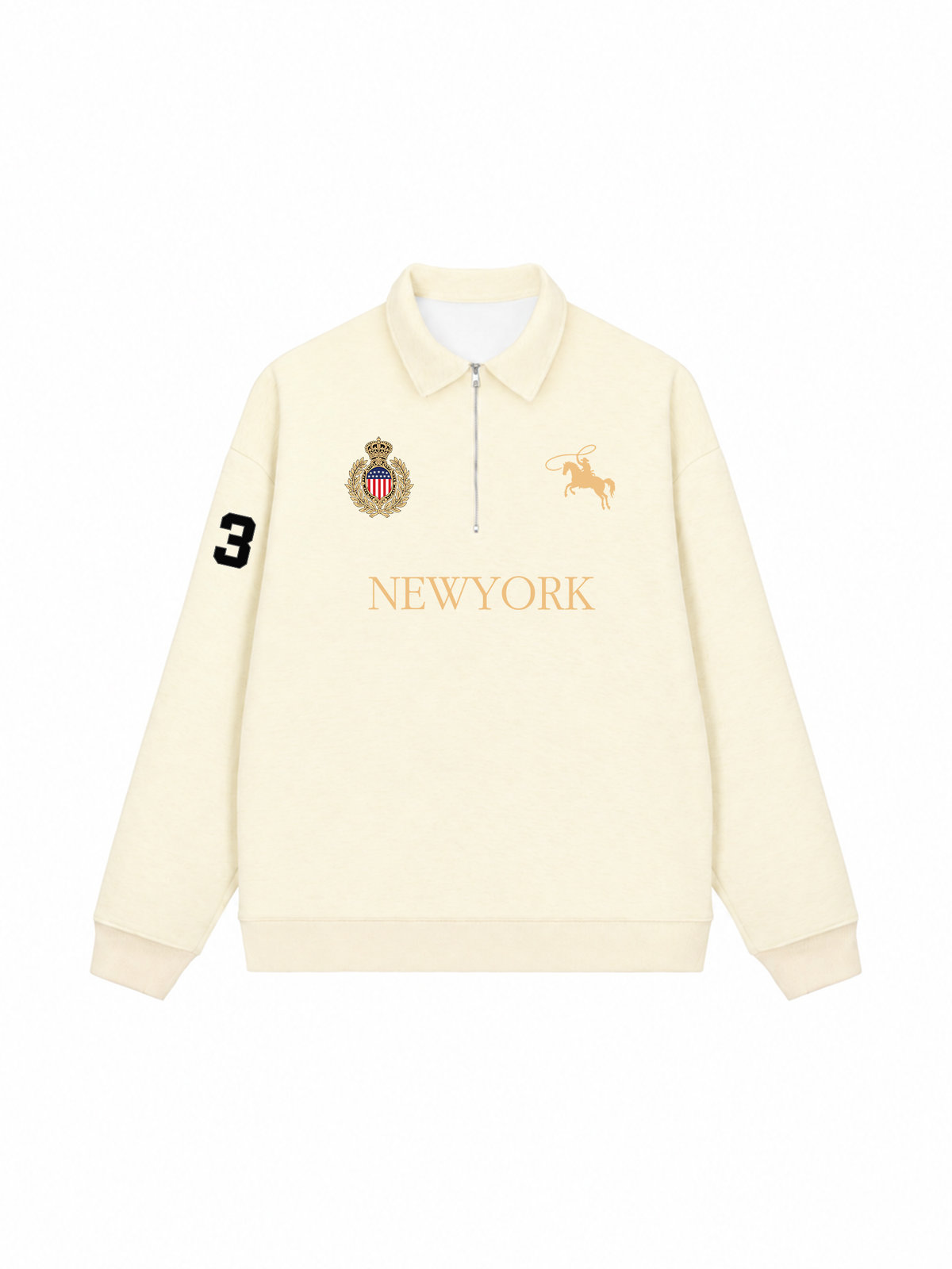 Áo Sweater Polo Nỉ Hai Da  Vintage NewYork