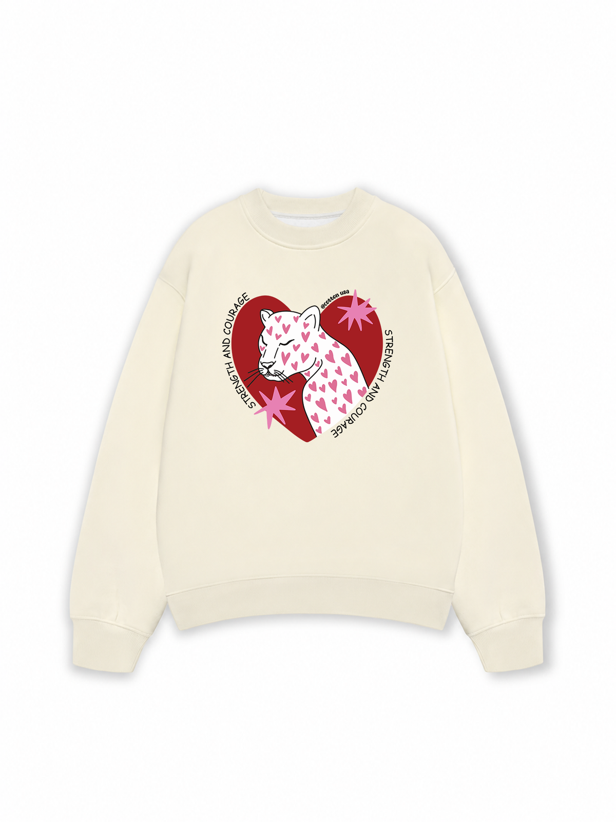 Áo Sweater Nỉ Hai Da Urban Leopard Strength And Courage