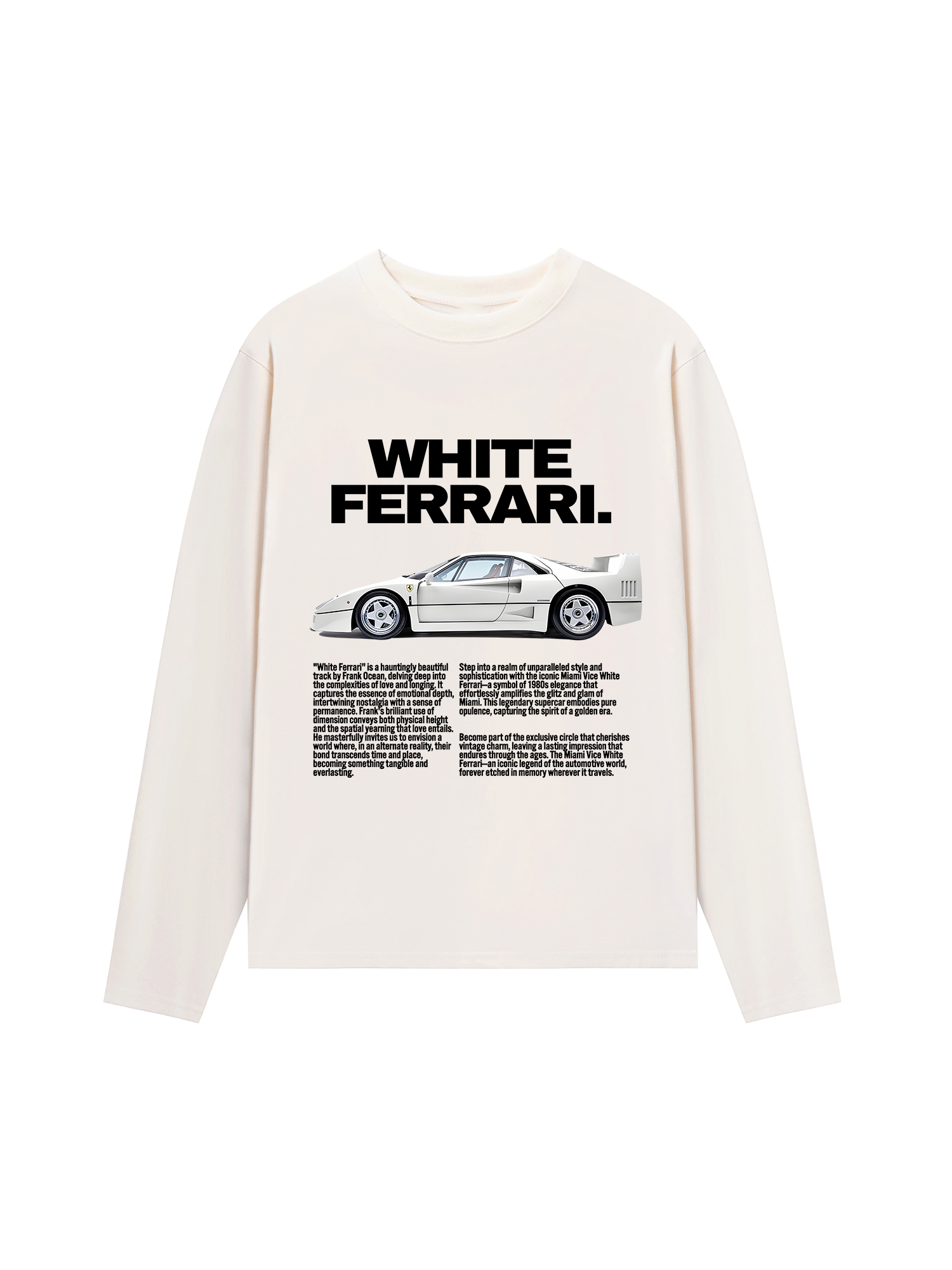 Áo Thun Dài Tay Ferrari White Brilliant
