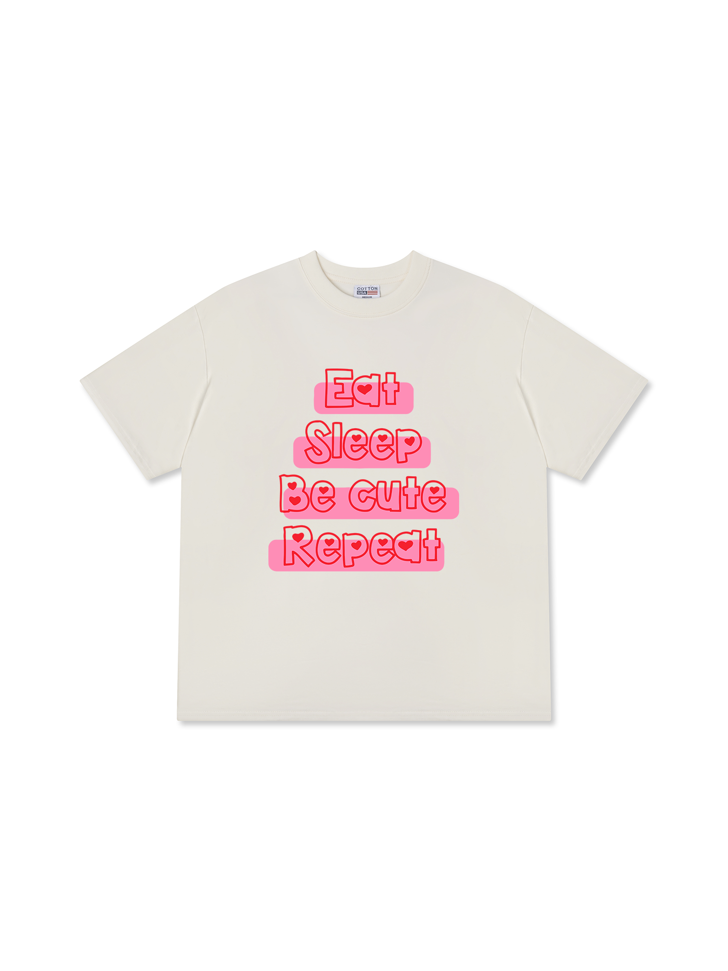 Áo Thun Relaxed Fit Eat Sleep Be Cute