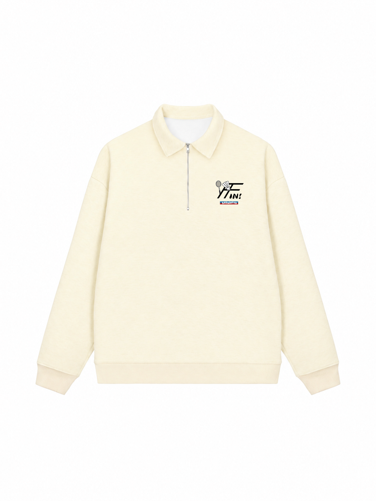 Áo Sweater Polo Nỉ Hai Da Badminton In