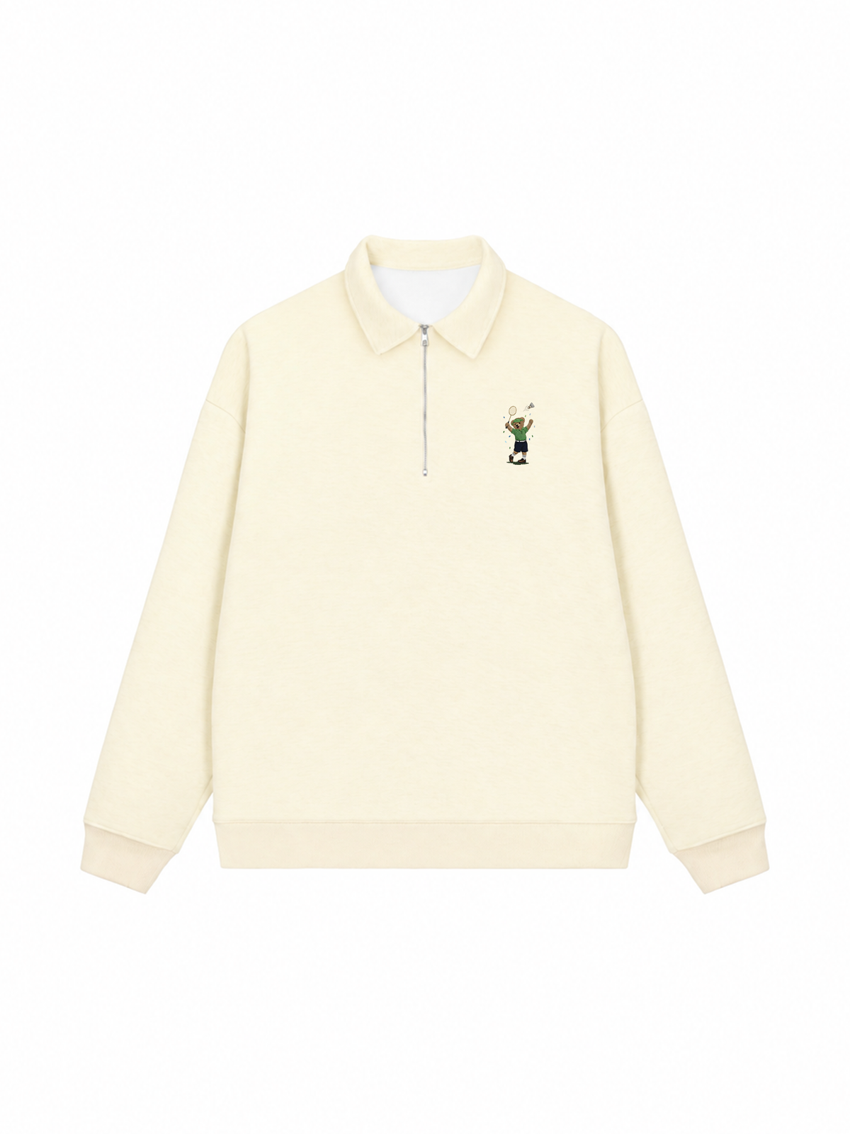 Áo Sweater Polo Nỉ Hai Da Badminton Bear Player