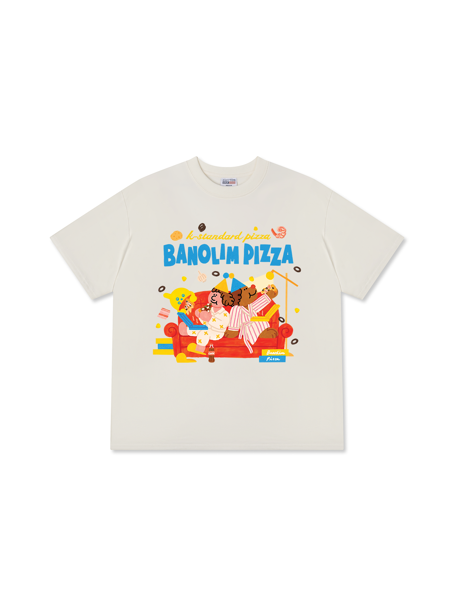Áo Thun Relaxed Fit Yummy Mood Banolim Pizza