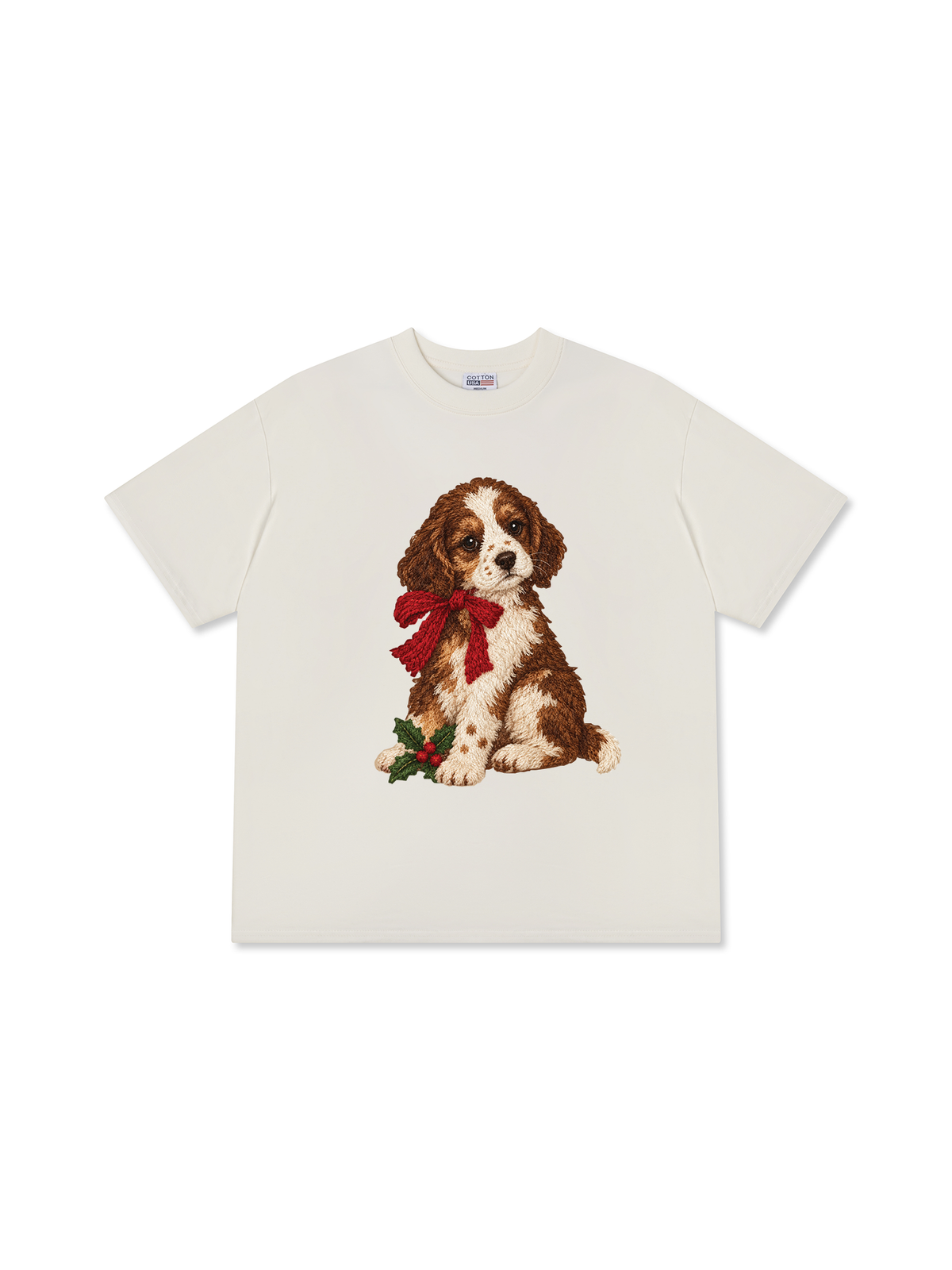 Áo Thun Relaxed Fit Puppy With Red Bow