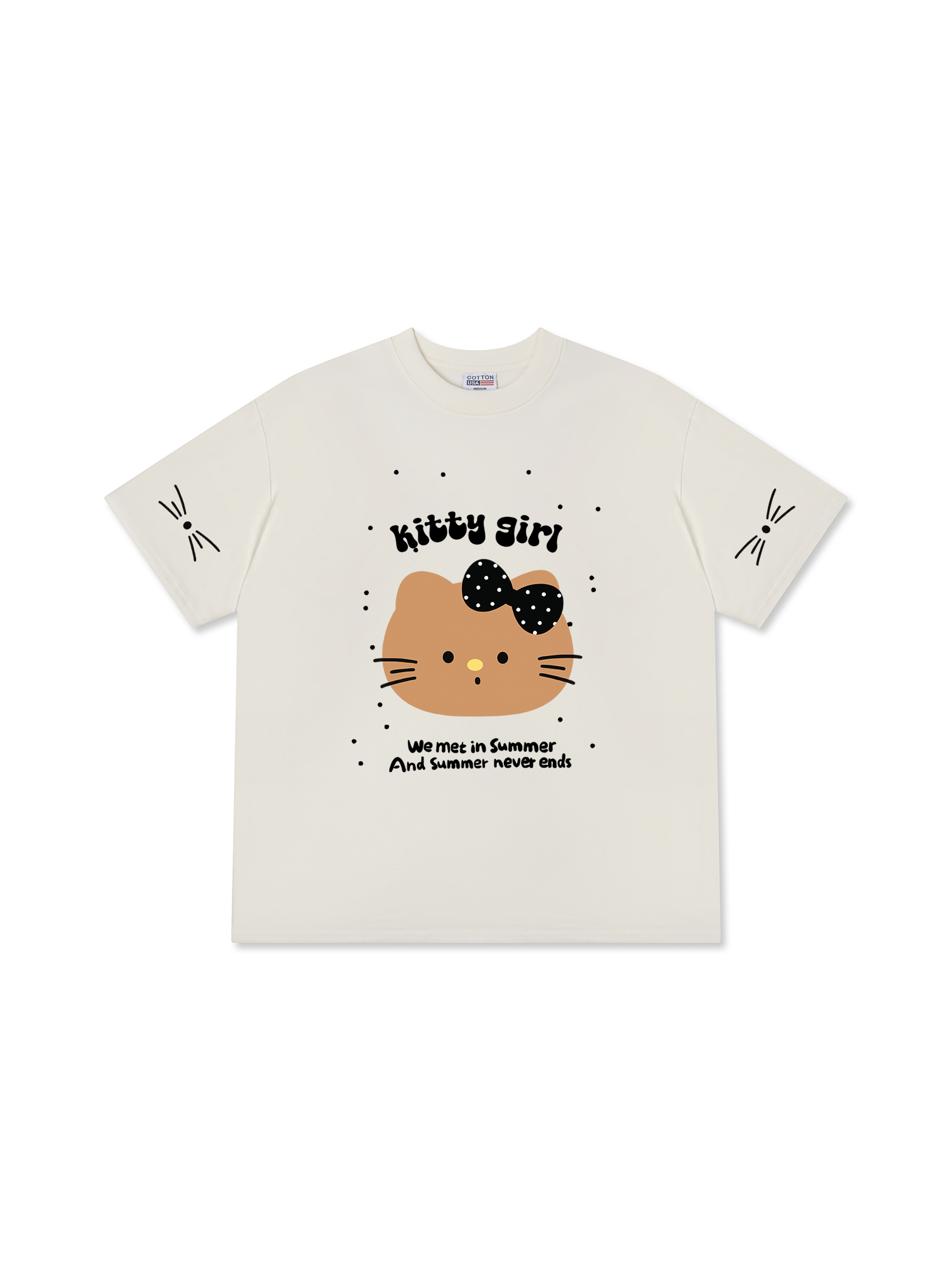 Áo Thun Relaxed Fit Soft Paw Kitty Girl