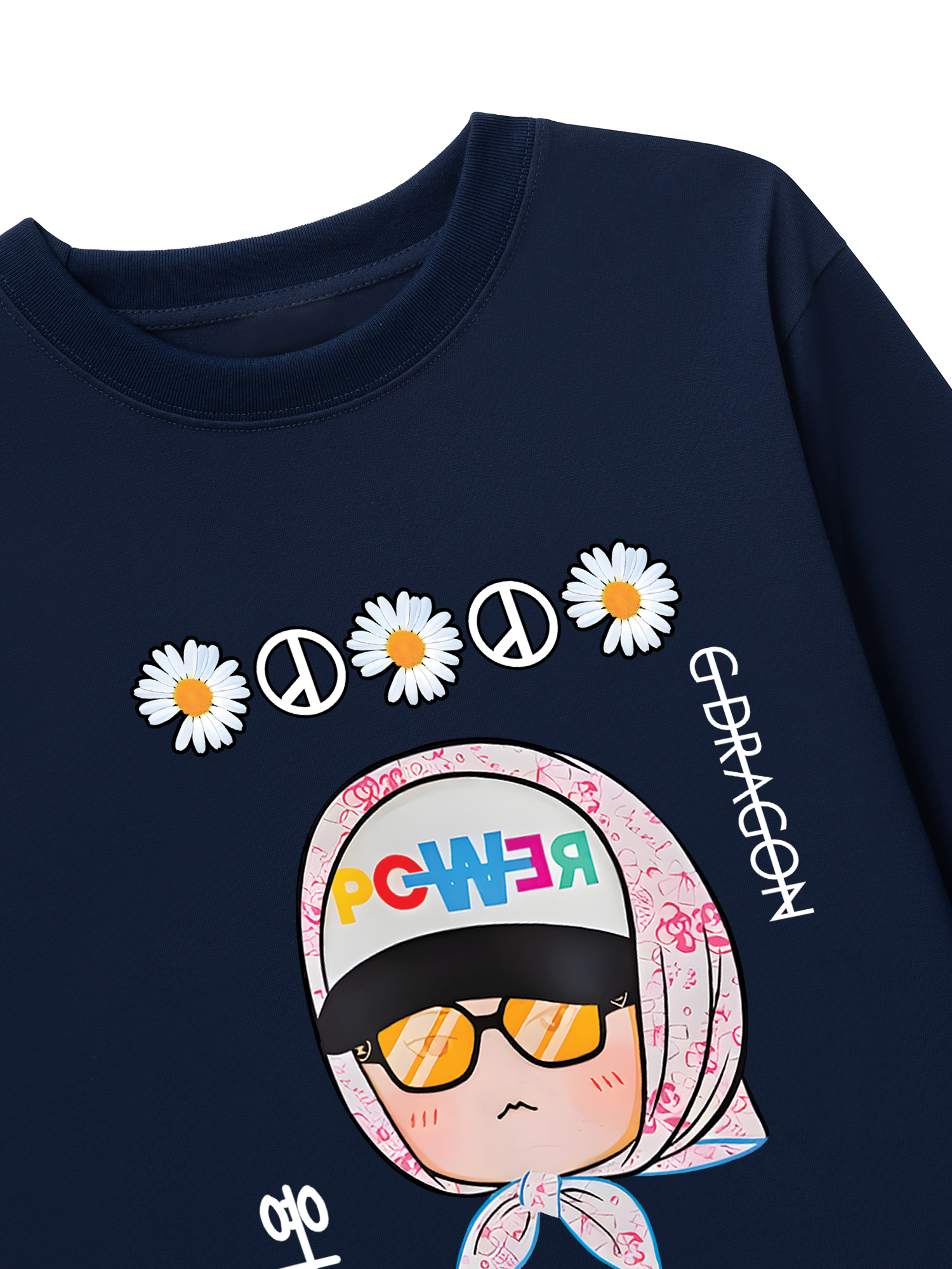 Áo Thun Dài Tay Floral With GD Chibi Daisy Flower