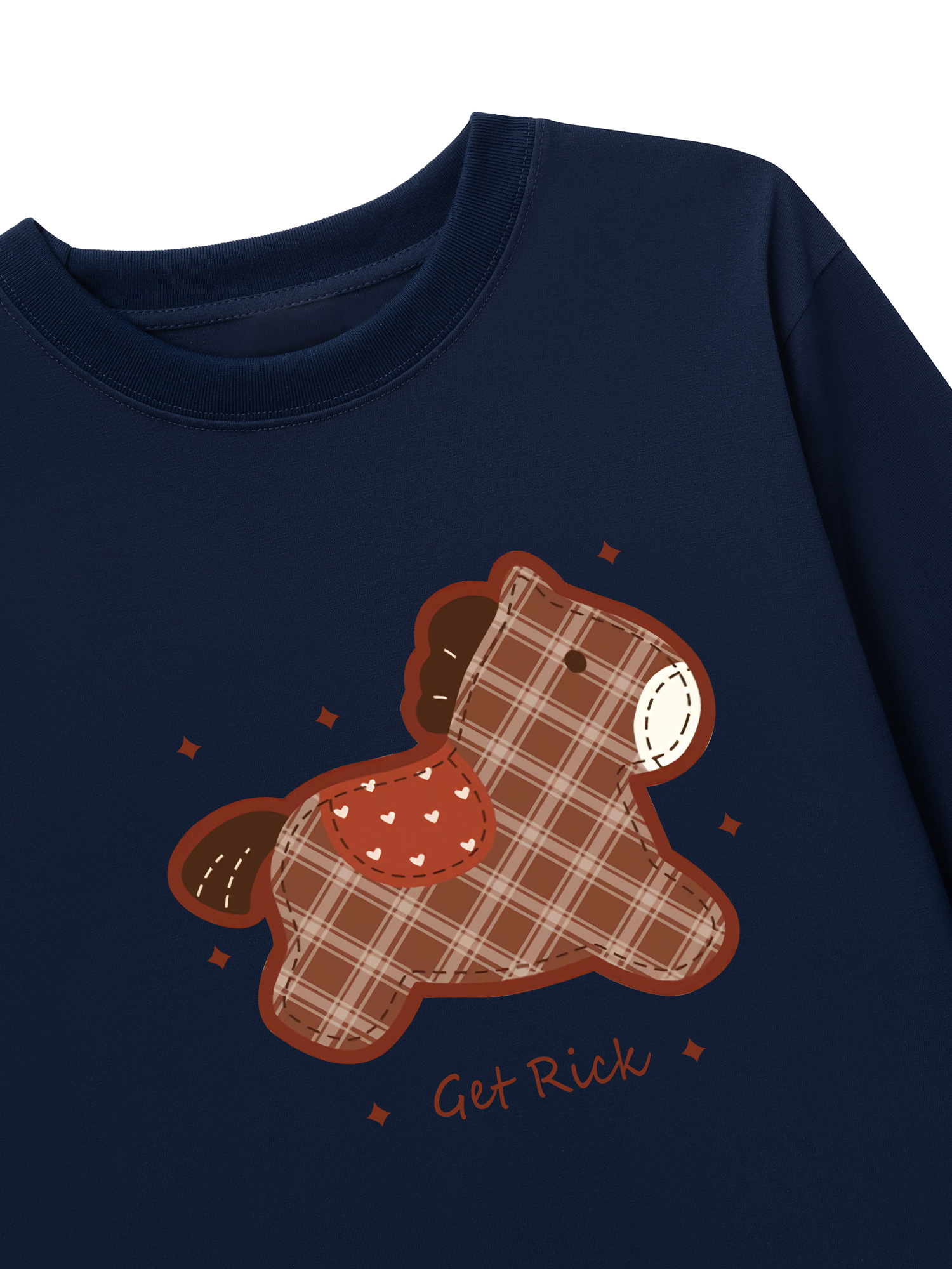 Áo Thun Dài Tay Plaid Horse