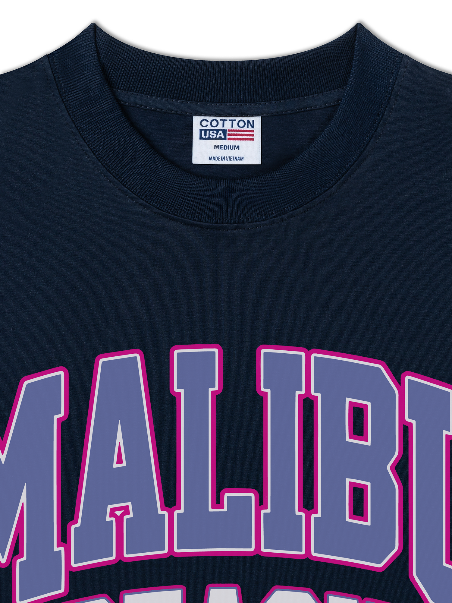 Áo Thun Relaxed Fit USA Malibu Beach Retro