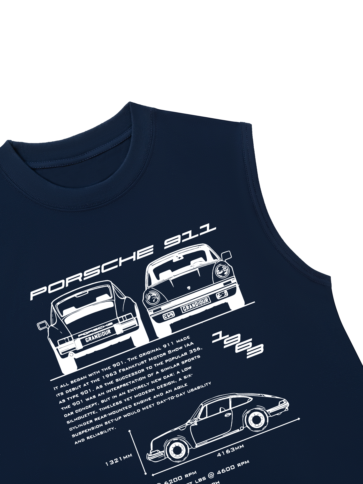 Áo Ba Lỗ Relaxed Fit Porsche 911 Blueprint