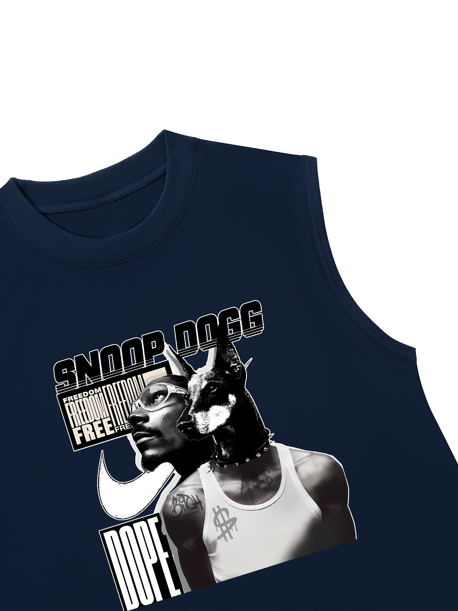 Áo Ba Lỗ Relaxed Fit Black And White Snoop Dog