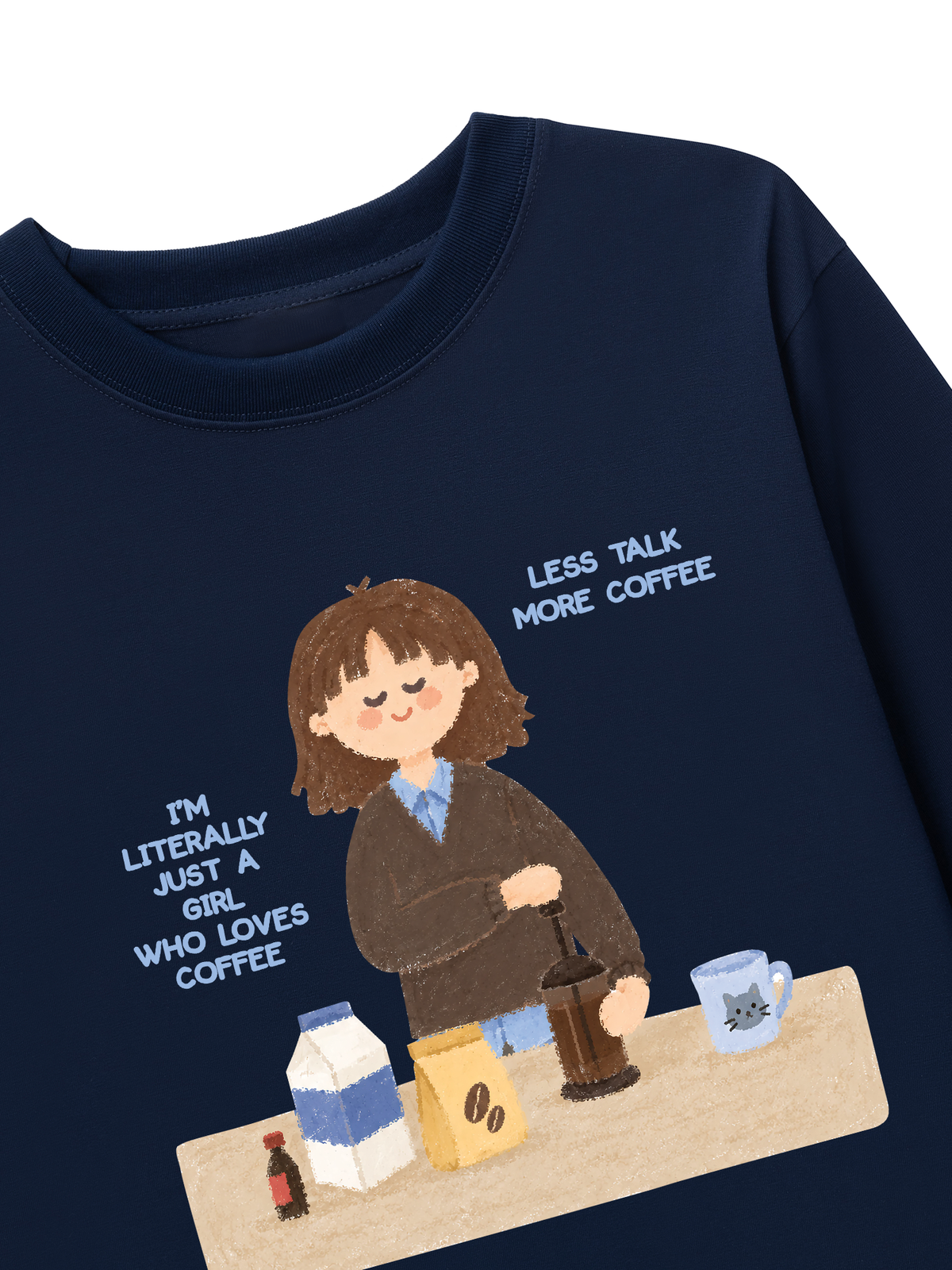Áo Thun Dài Tay Girl Love Coffee