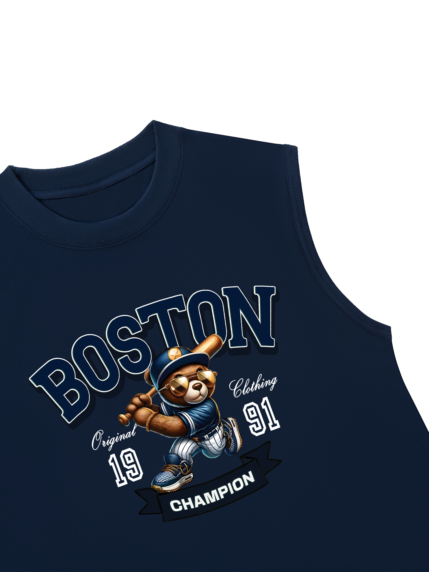 Áo Ba Lỗ Relaxed Fit Baseball Boston Teddy