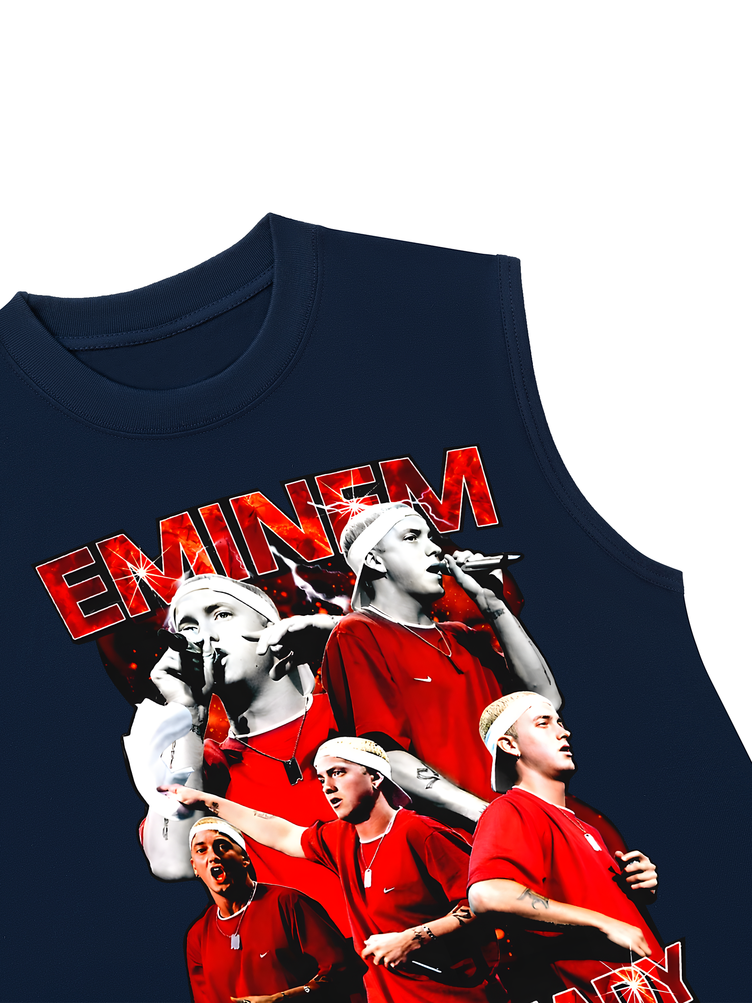 Áo Ba Lỗ Relaxed Fit Rapper Eminem Red Flames