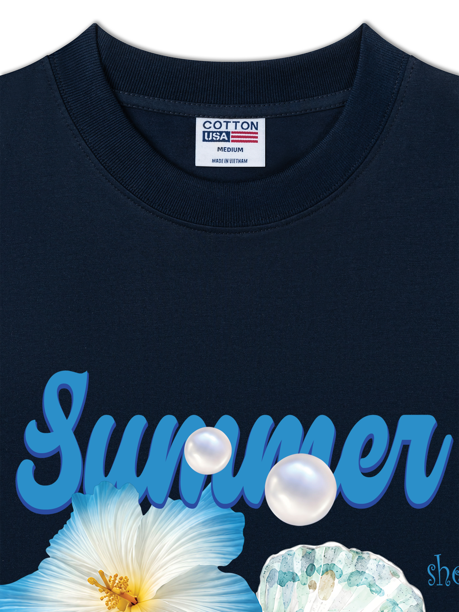 Áo Thun Relaxed Fit Tshirt Tropical Summer, Shell, Starfish