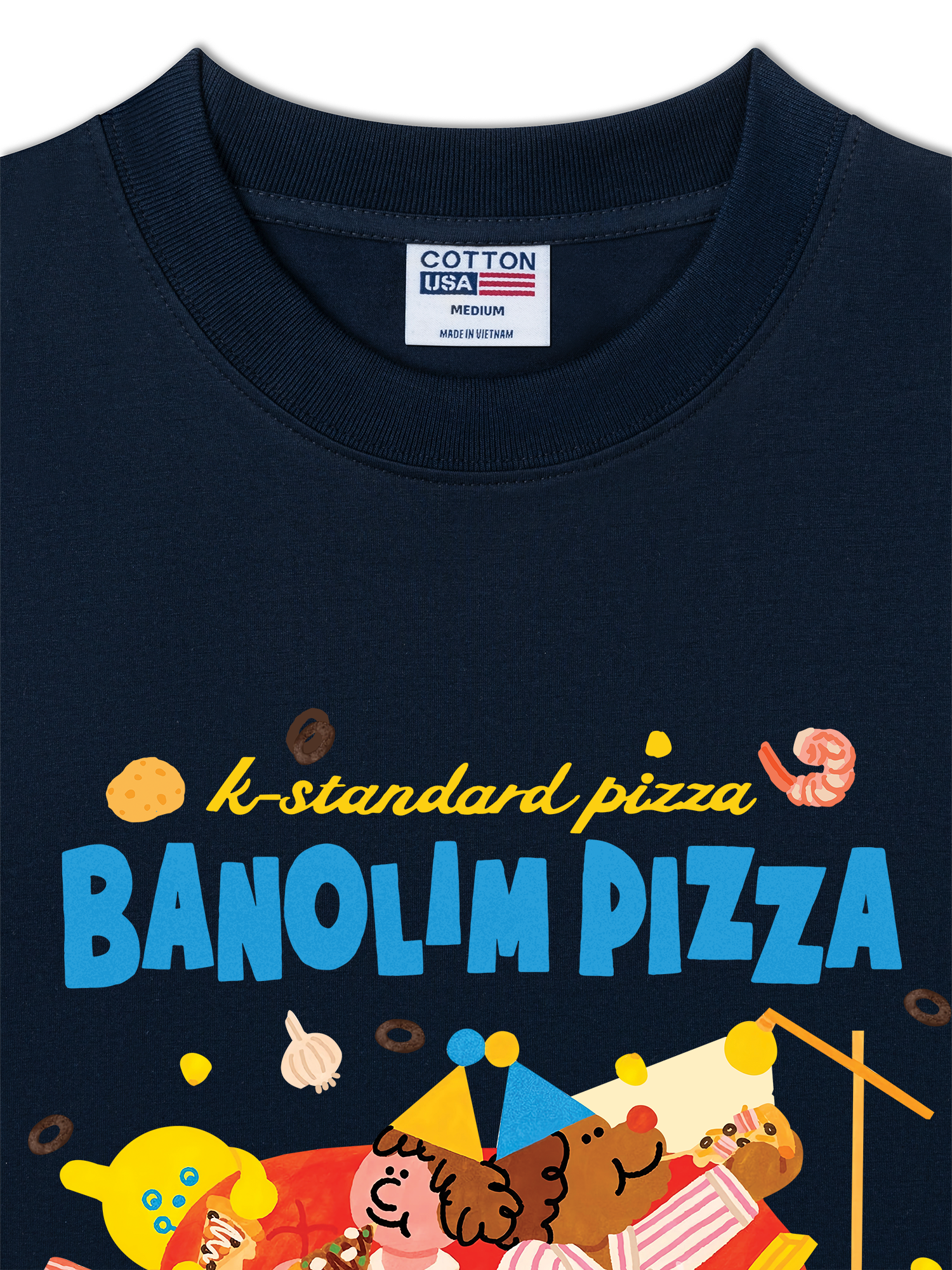 Áo Thun Relaxed Fit Yummy Mood Banolim Pizza
