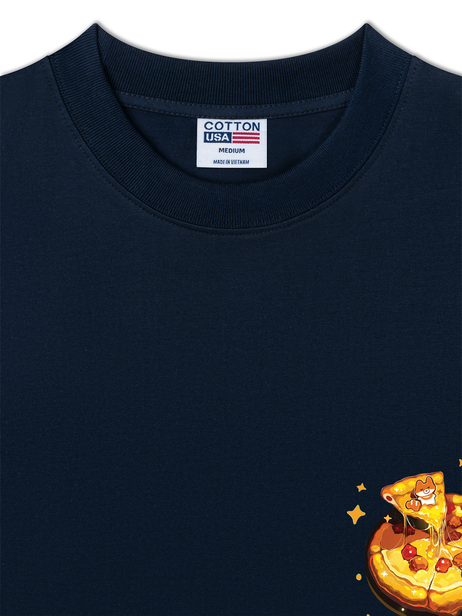 Áo Thun Relaxed Fit Yummy Mood Cute Puppy Pizza