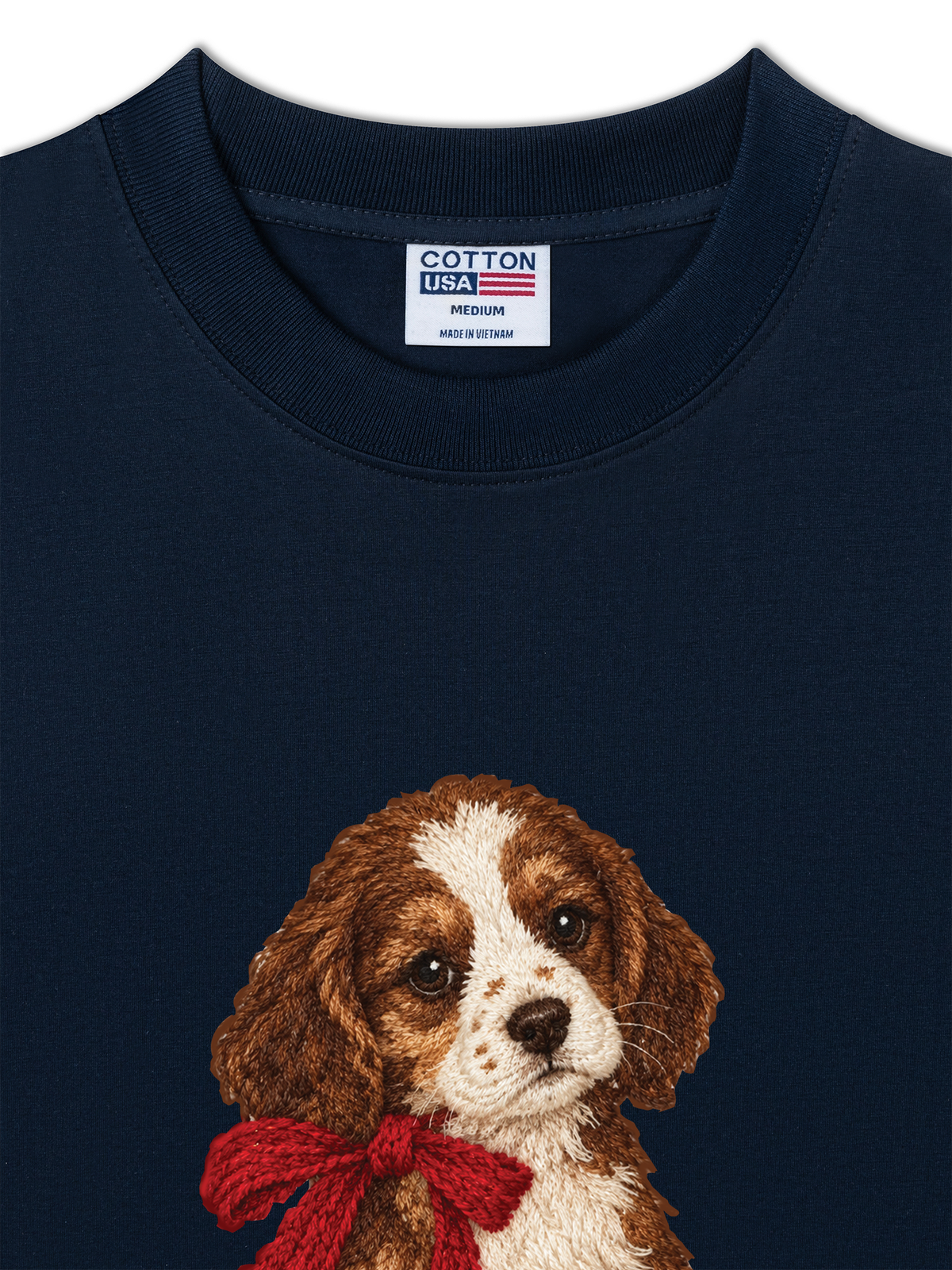 Áo Thun Relaxed Fit Puppy With Red Bow