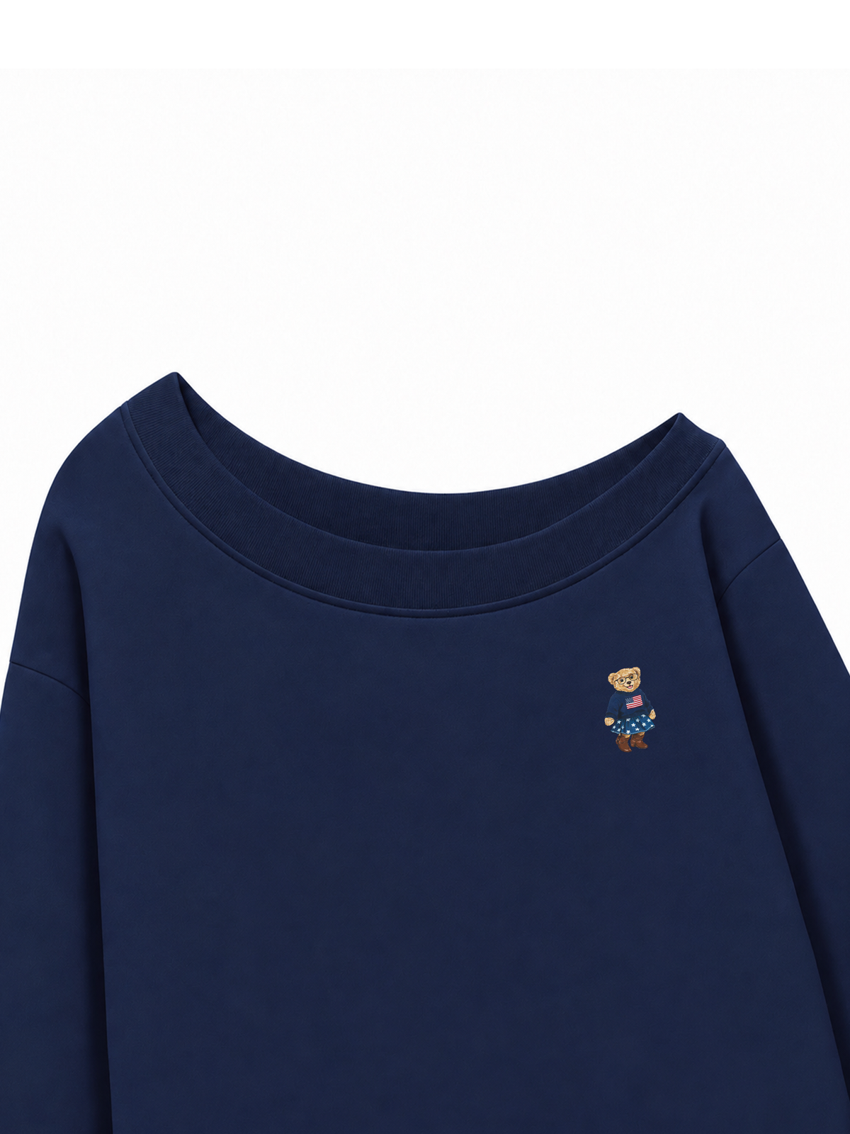 Áo Sweater Lệch Vai Nỉ Hai Da American Girl