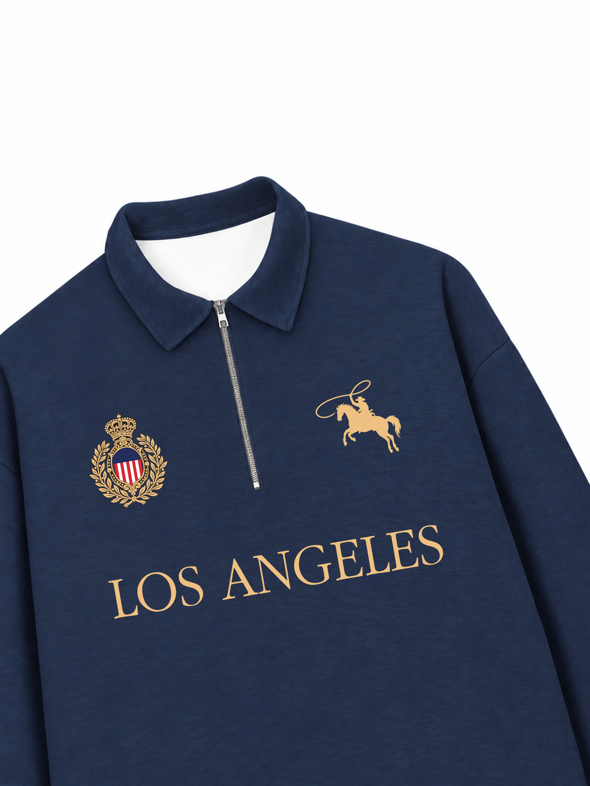 Áo Sweater Polo Nỉ Hai Da  Vintage Los Angeles