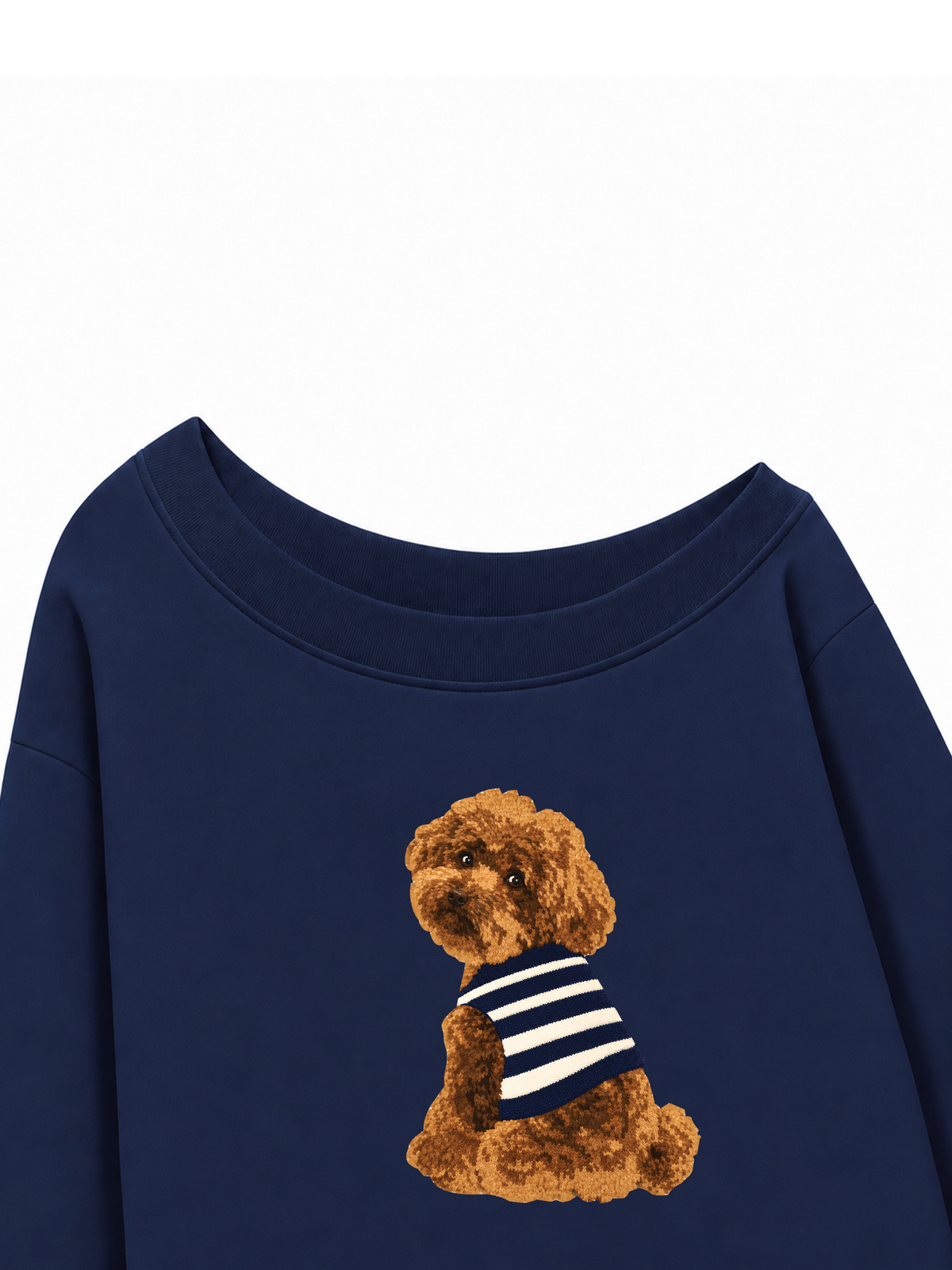 Áo Sweater Lệch Vai Nỉ Hai Da Blush Fawn