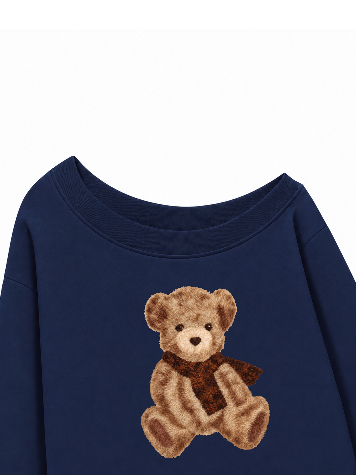 Áo Sweater Lệch Vai Nỉ Hai Da  Teddy Bear Cold Weather
