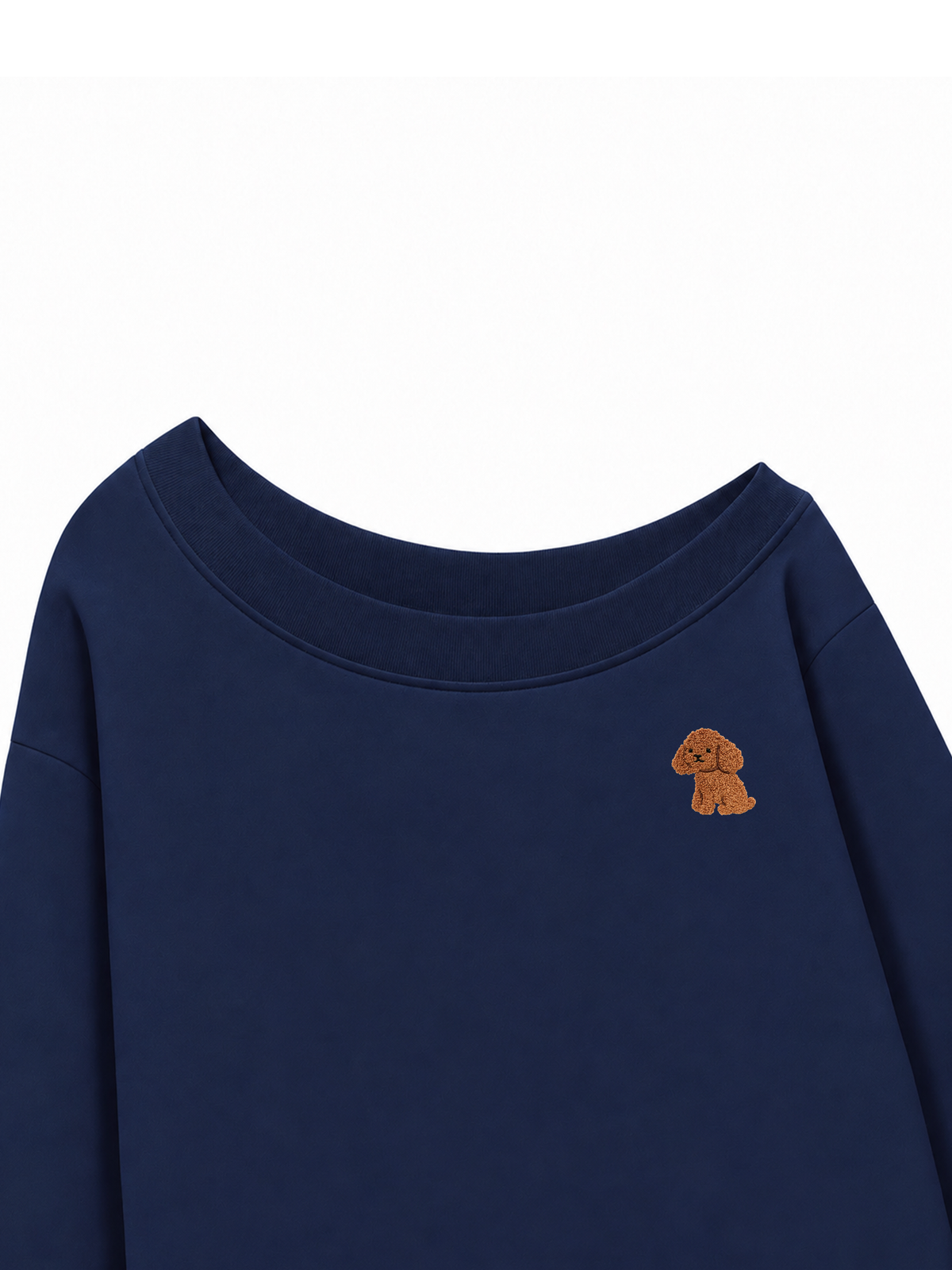 Áo Sweater Lệch Vai Nỉ Hai Da Cute Brown Puppy