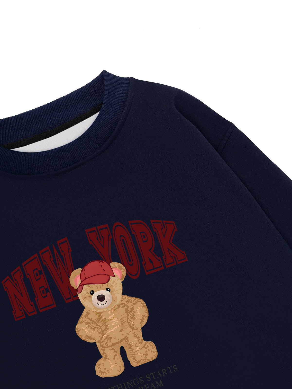 Áo Sweater Nỉ Hai Da City New York Red Bear