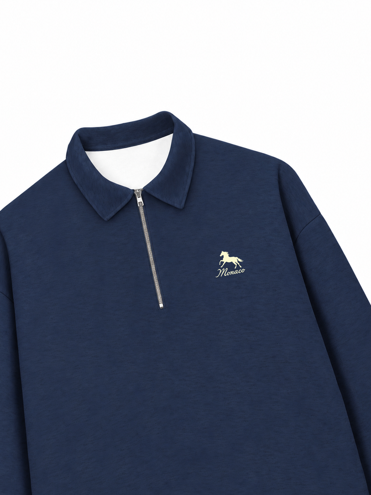 Áo Sweater Polo Nỉ Hai Da Monaco Horse Logo