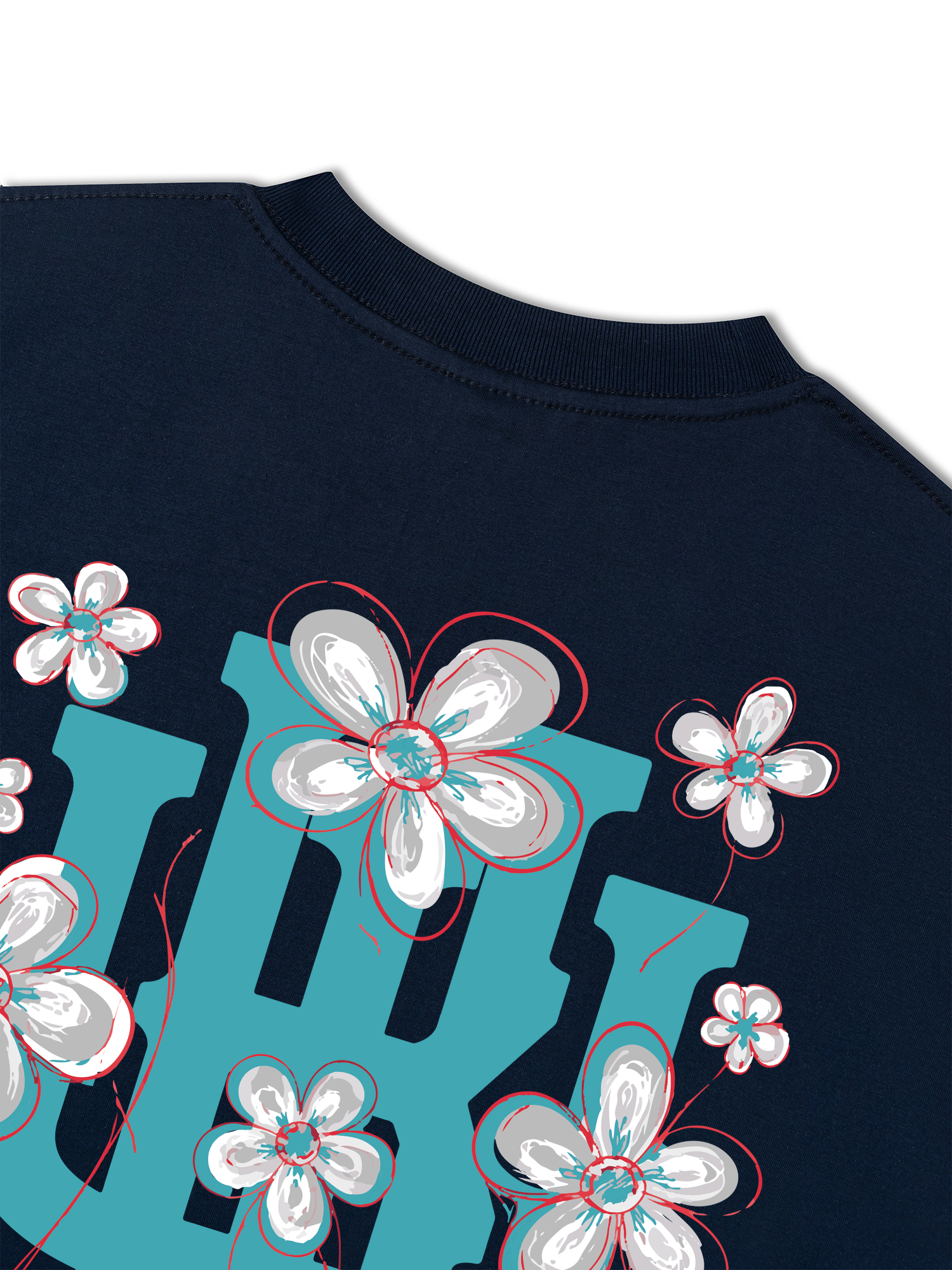 Áo Thun Relaxed Fit Master Baseball Blue White Flower
