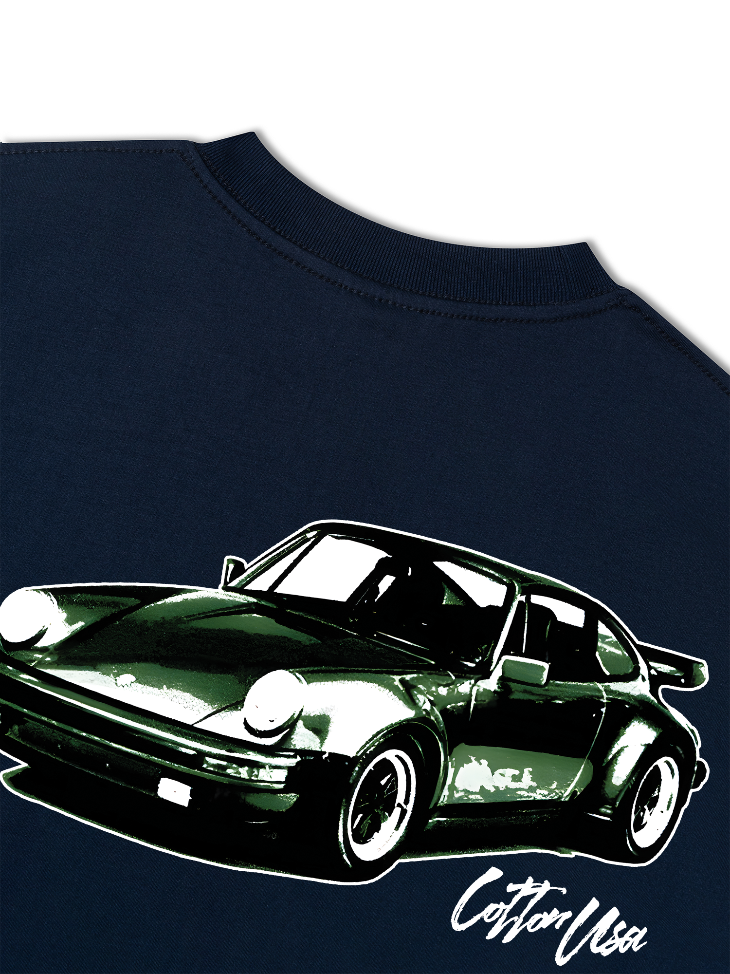 Áo Thun Relaxed Fit Classic Car Vintage Green