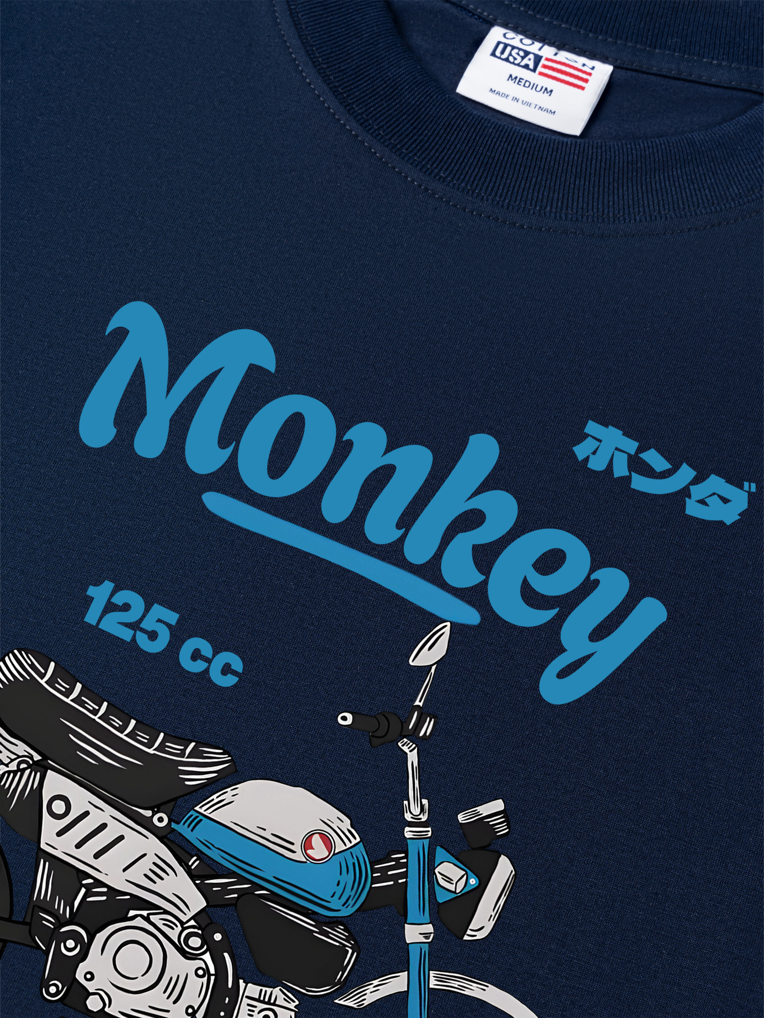 Áo Thun Relaxed Fit Motorbike Monkey 125cc blue