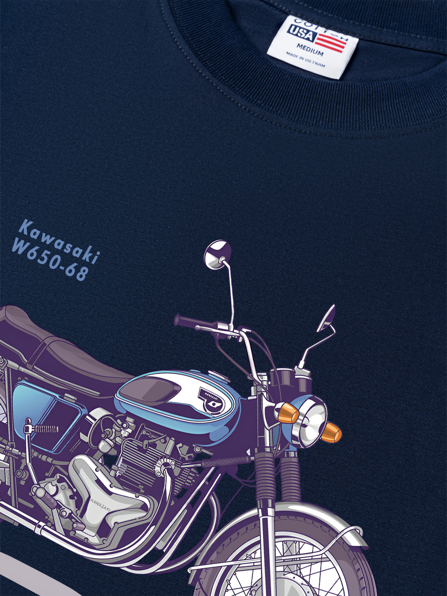 Áo Thun Relaxed Fit Motorbike Kawasaki W650-68