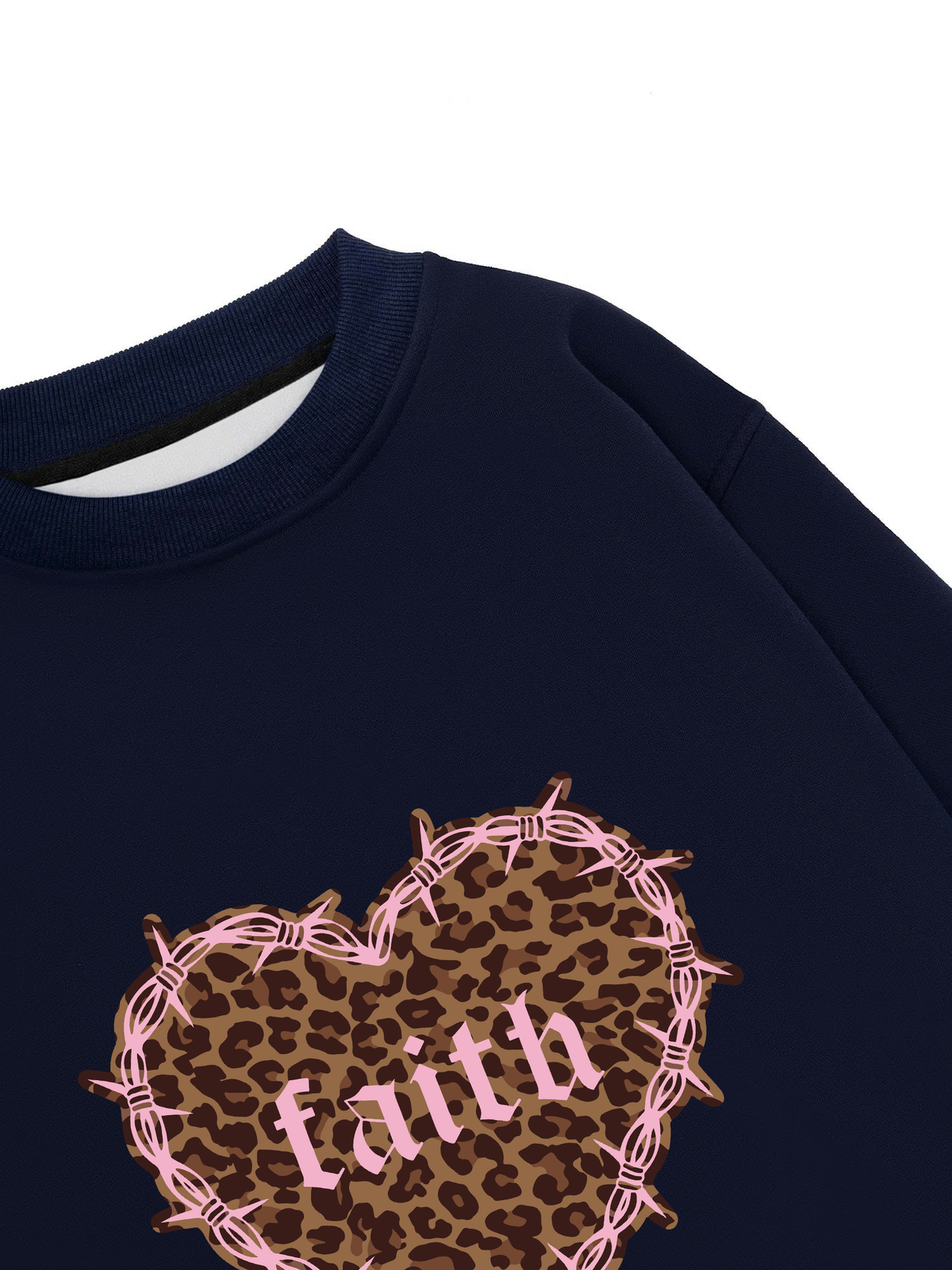 Áo Sweater Nỉ Hai Da Urban Leopard Faith Heart