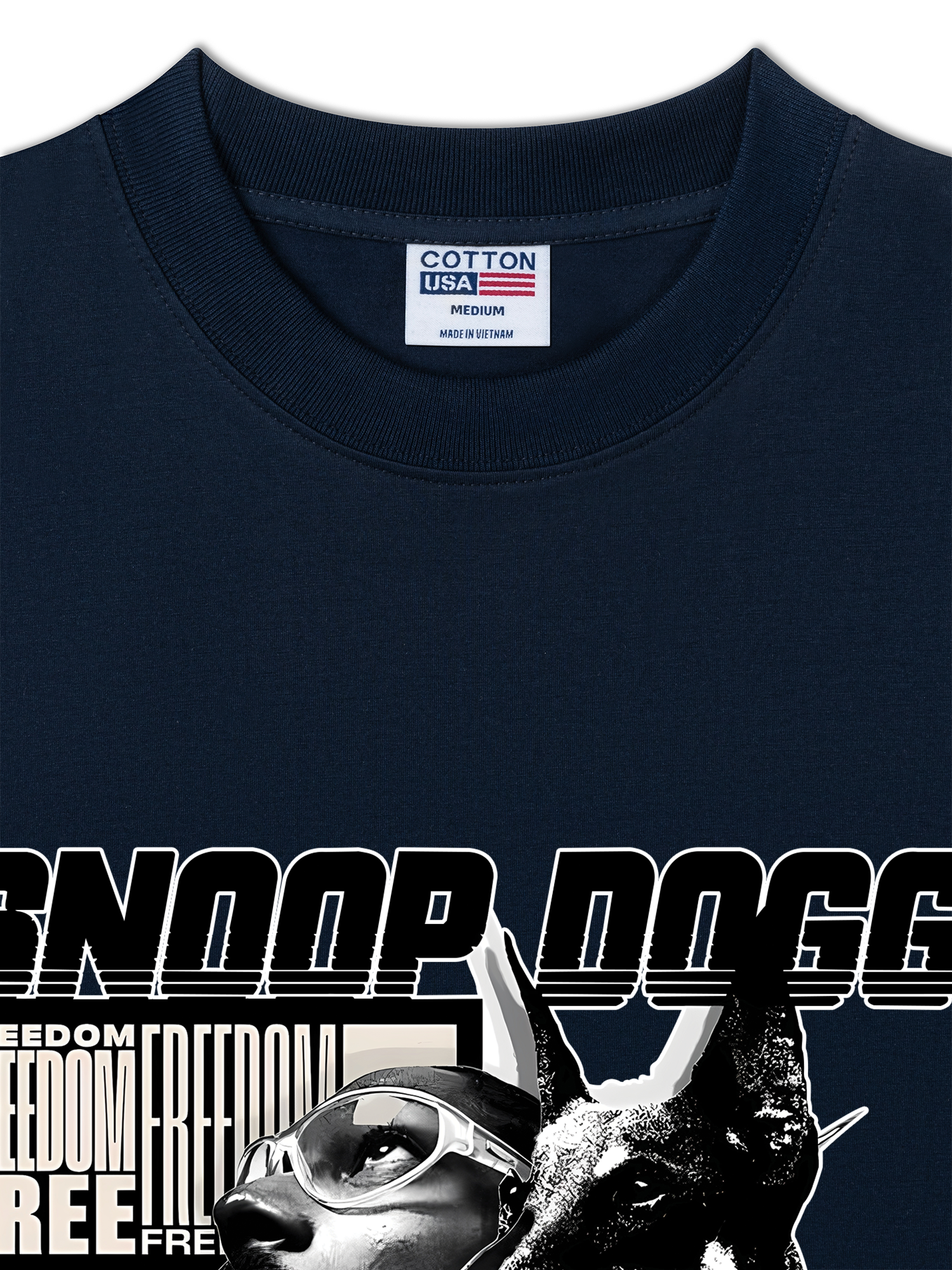 Áo Thun Relaxed Fit Rapper Black And White Snoop Dog
