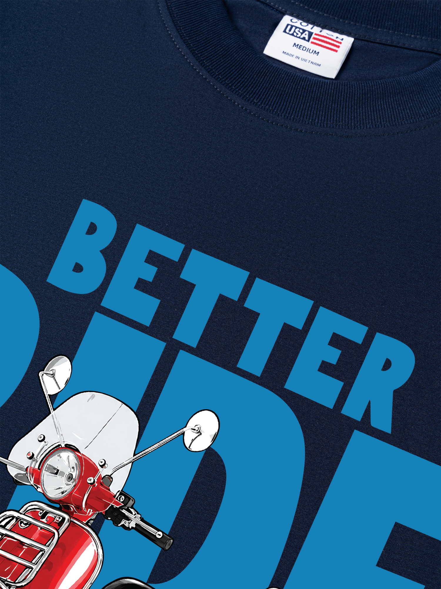 Áo Thun Relaxed Fit Motobike Better Ride With Vespa