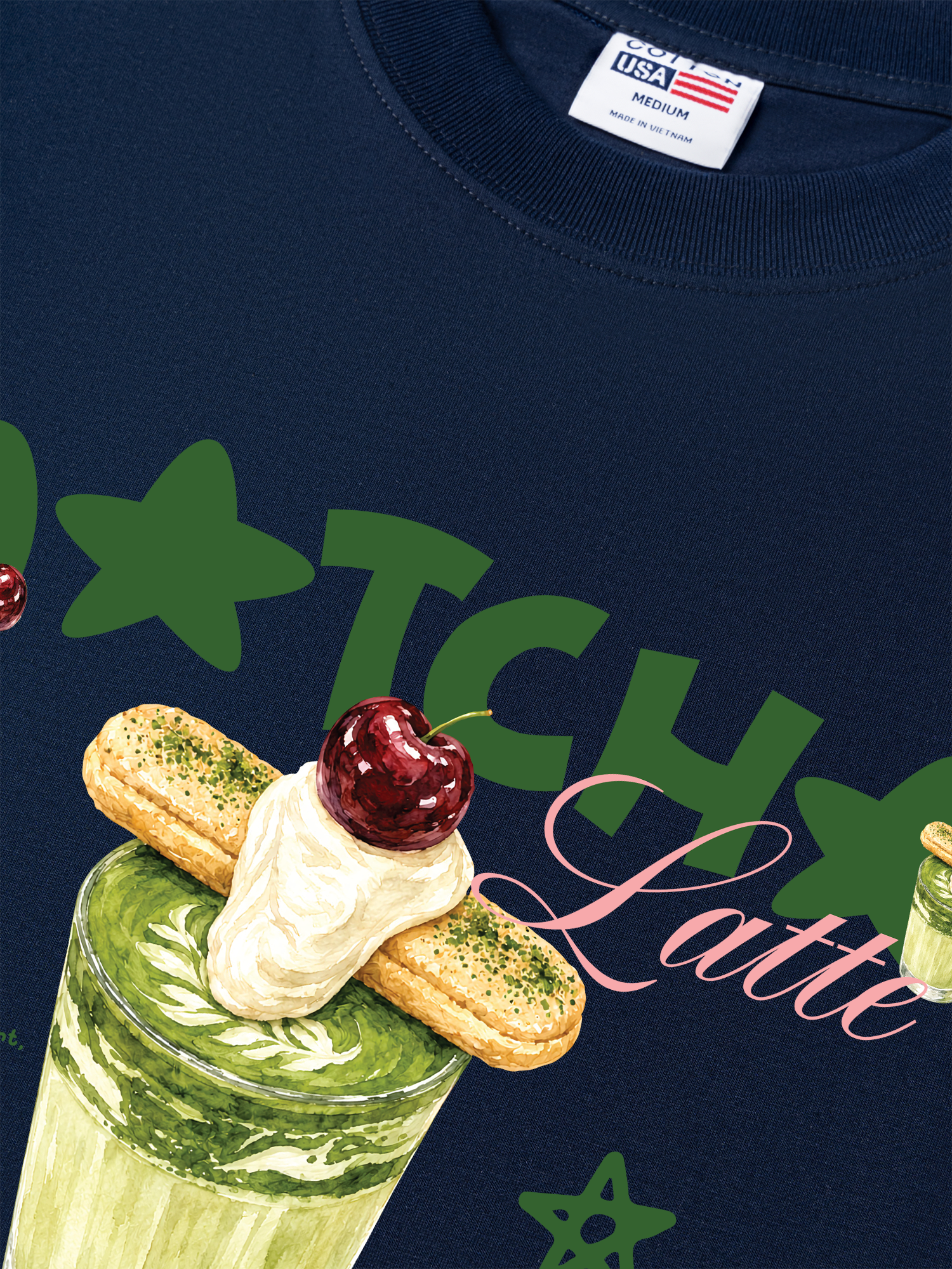 Áo Thun Relaxed Fit Daily Cup Matcha Latte Kem Cheese